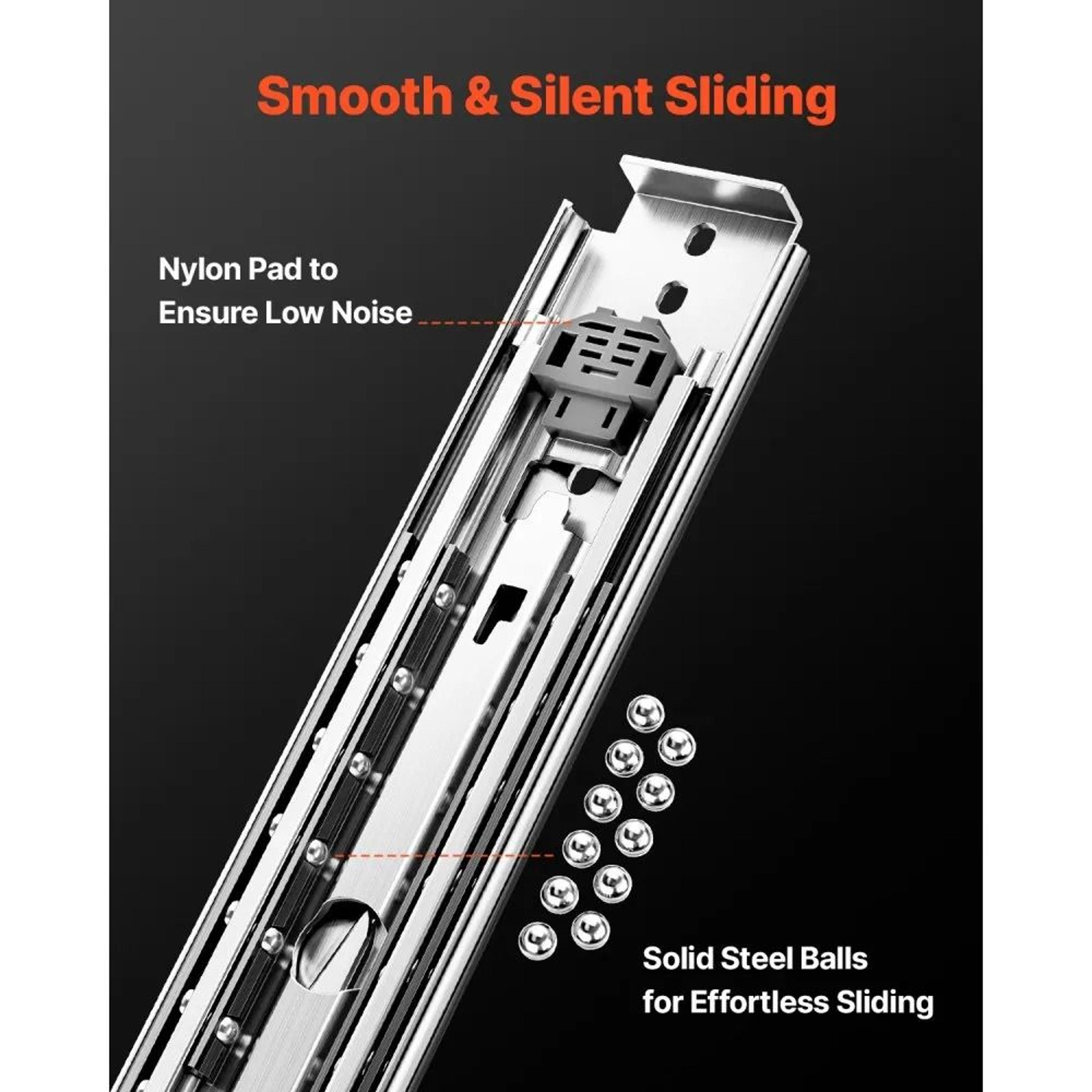 Heavy Duty Locking Drawer Slide 500 Lb Capacity Full Extension Ball Bearing Rails 3