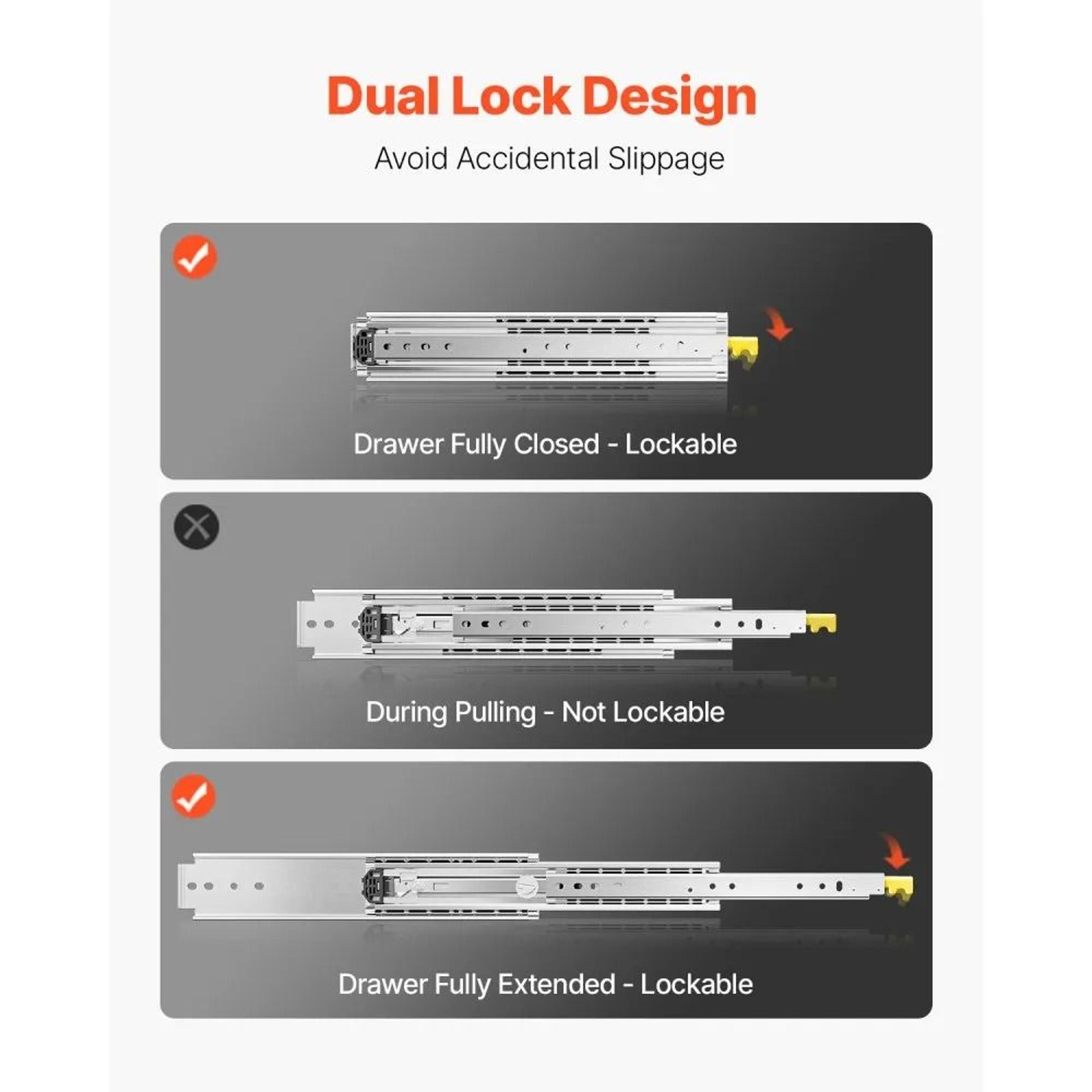 Heavy Duty Locking Drawer Slides With Full Extension 500 Lb Capacity 4