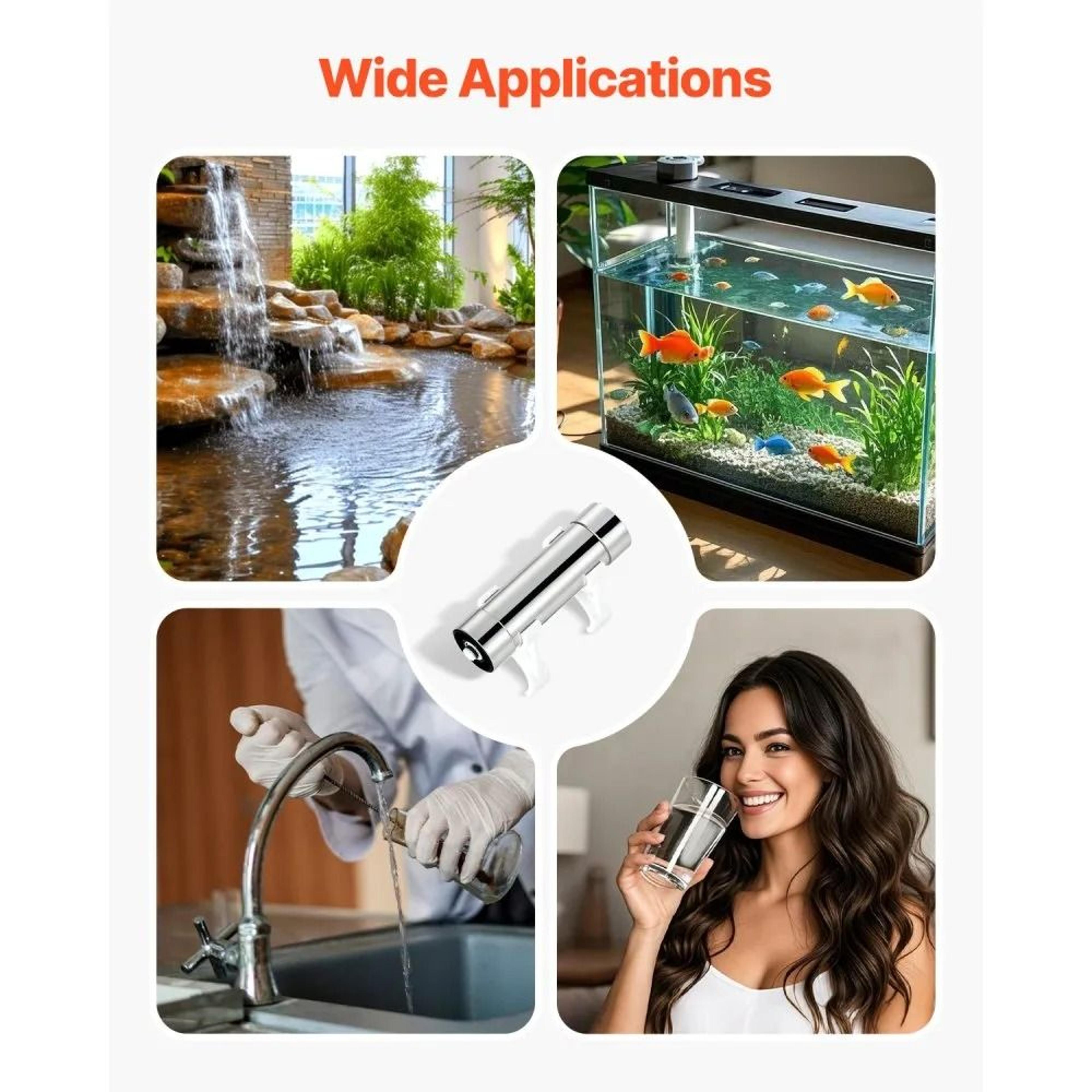 UV Water Purifier 8W 1 GPM With Stainless Steel Housing And Quartz Sleeve 3