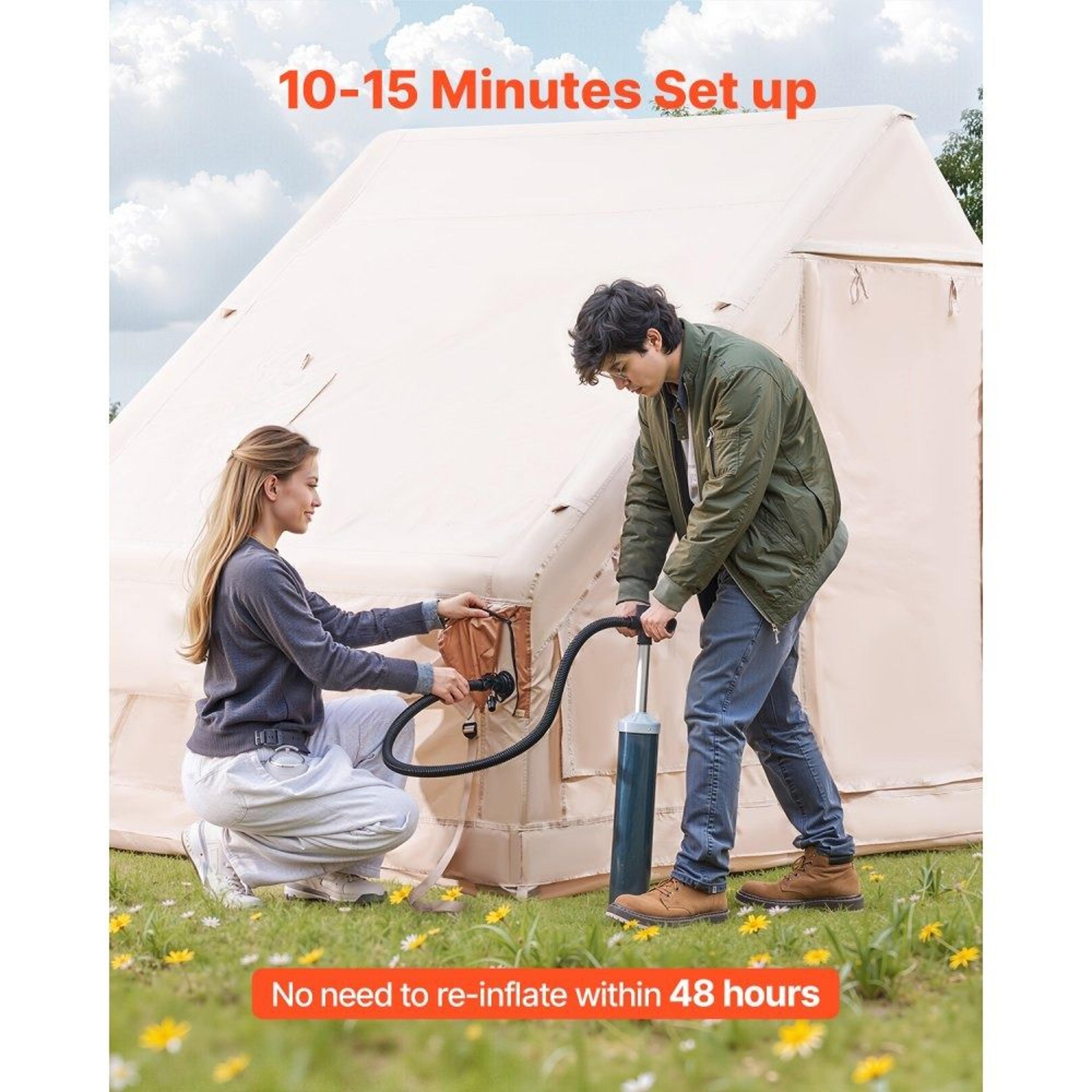 Inflatable Camping Tent For 35 People With Canopy And Stove Jack 2