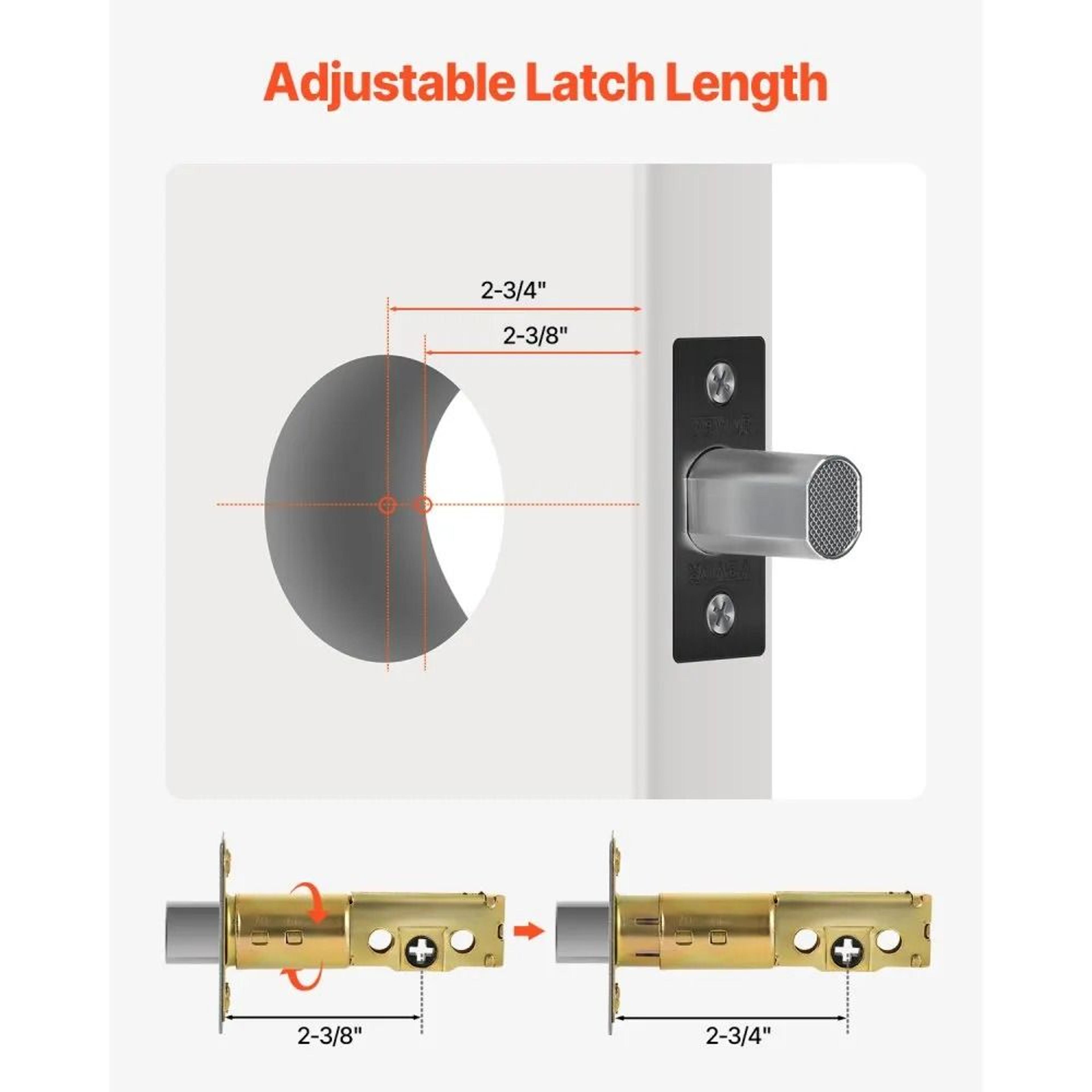 Single Cylinder Deadbolt Door Lock With Adjustable Latch And Matte Black Finish 5