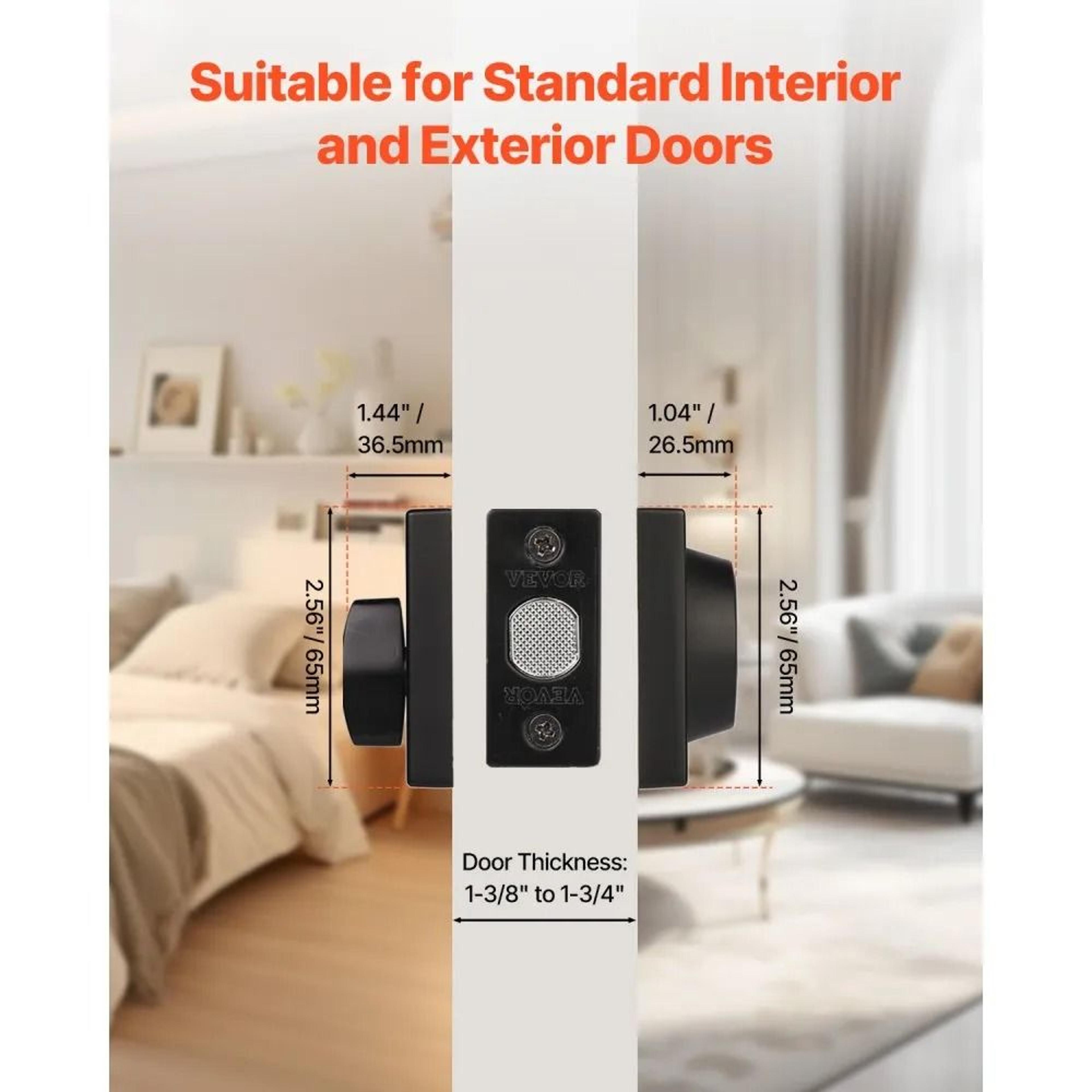 Single Cylinder Deadbolt Door Lock With Adjustable Latch And Matte Black Finish 1