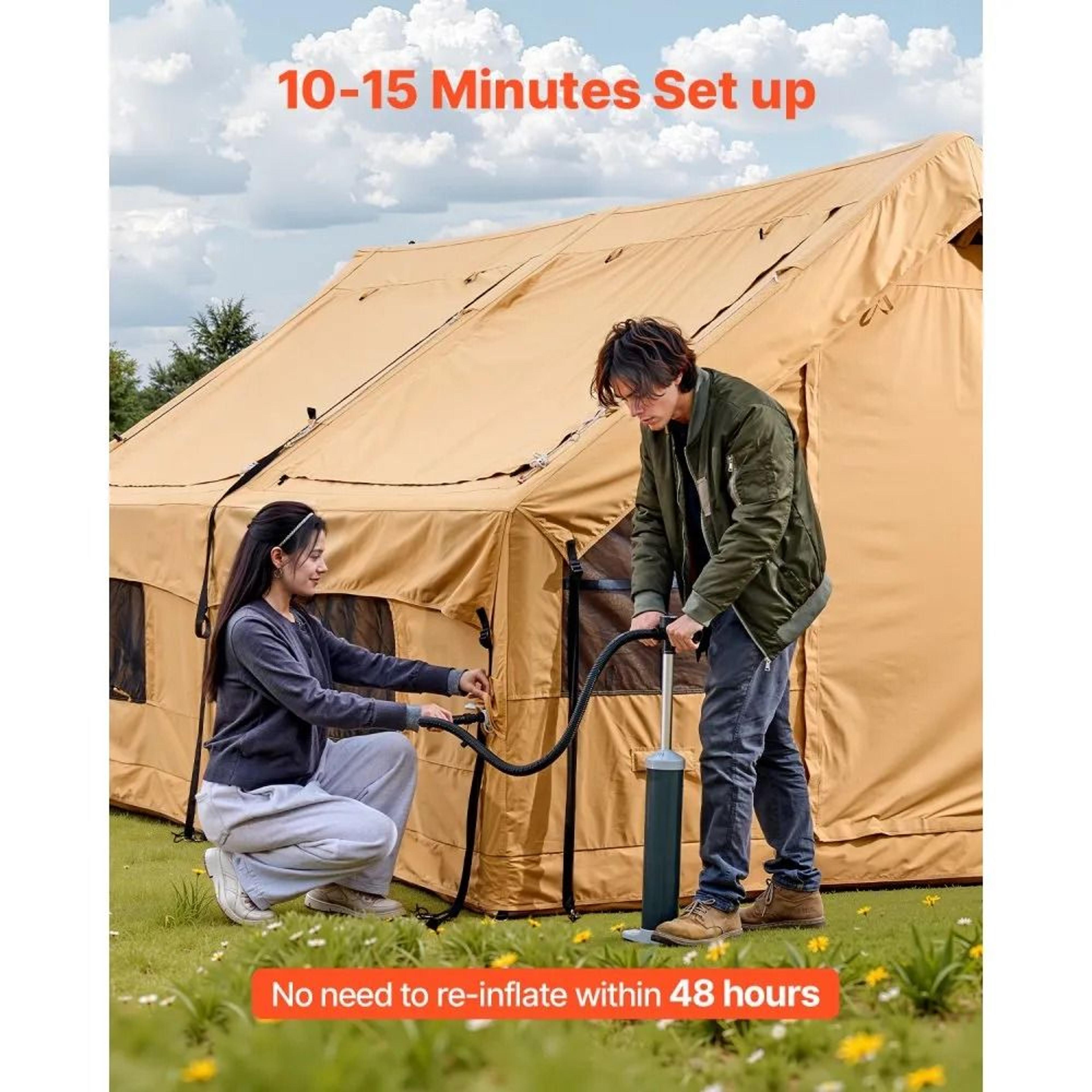 Inflatable Camping Tent For 812 People With Skylights And Stove Jack 4
