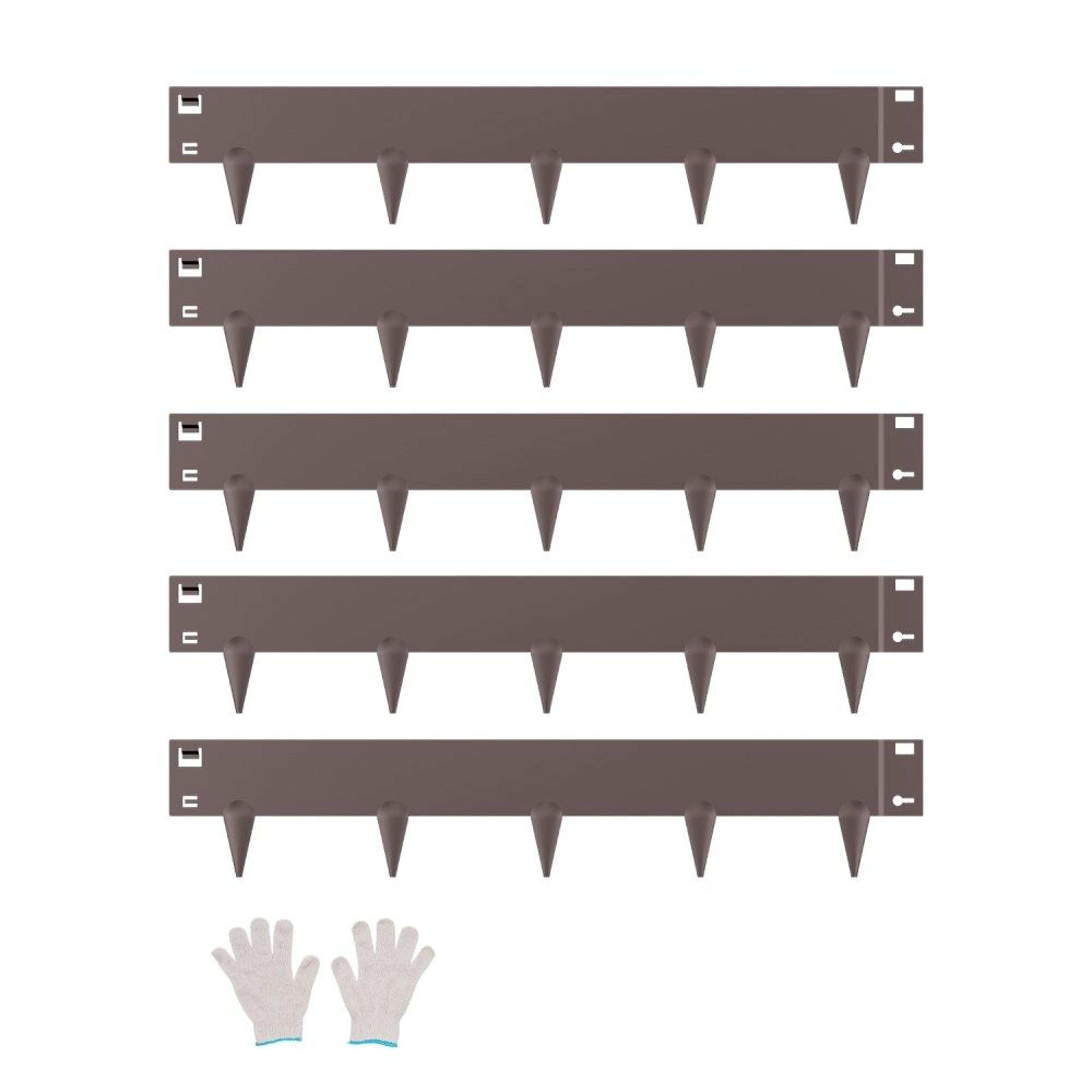 galvanized steel landscape edging 5-pack bendable rust-resistant garden border brown
