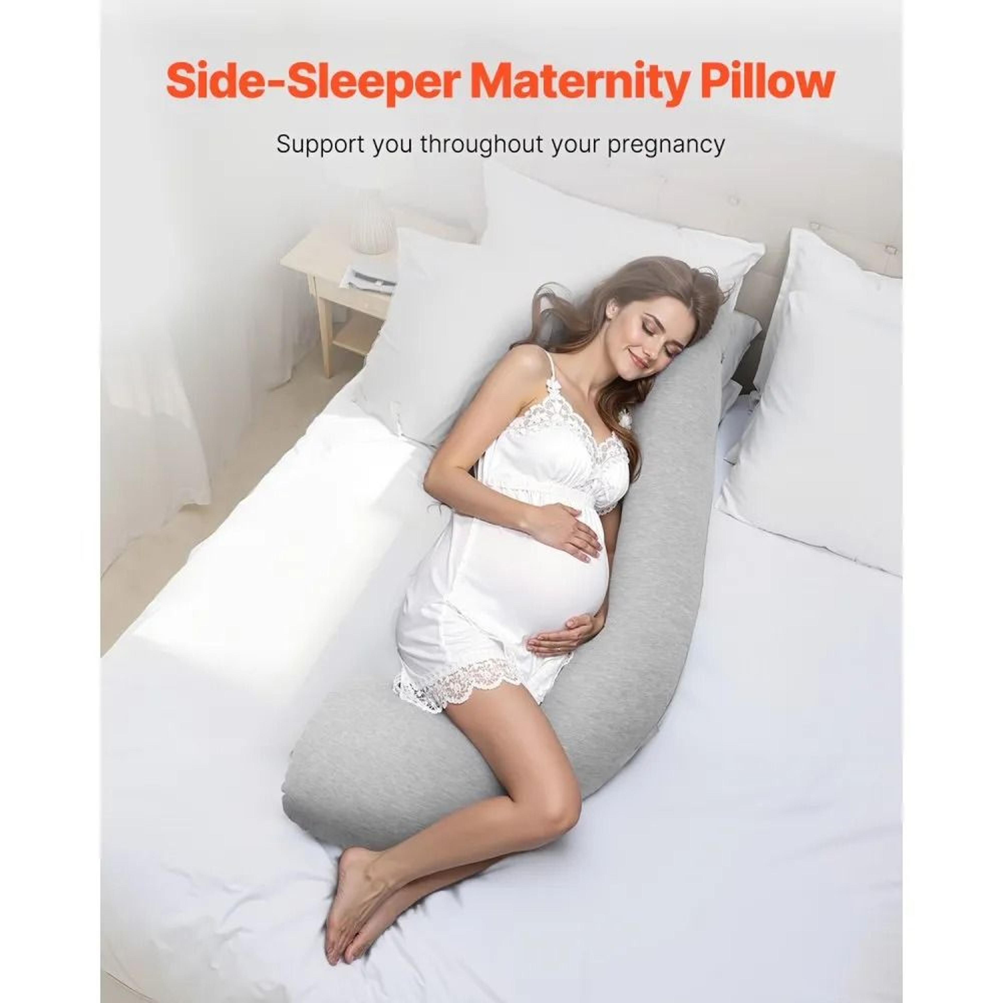 LShaped Pregnancy Pillow For Side Sleeping With Washable Jersey Cotton Cover 5