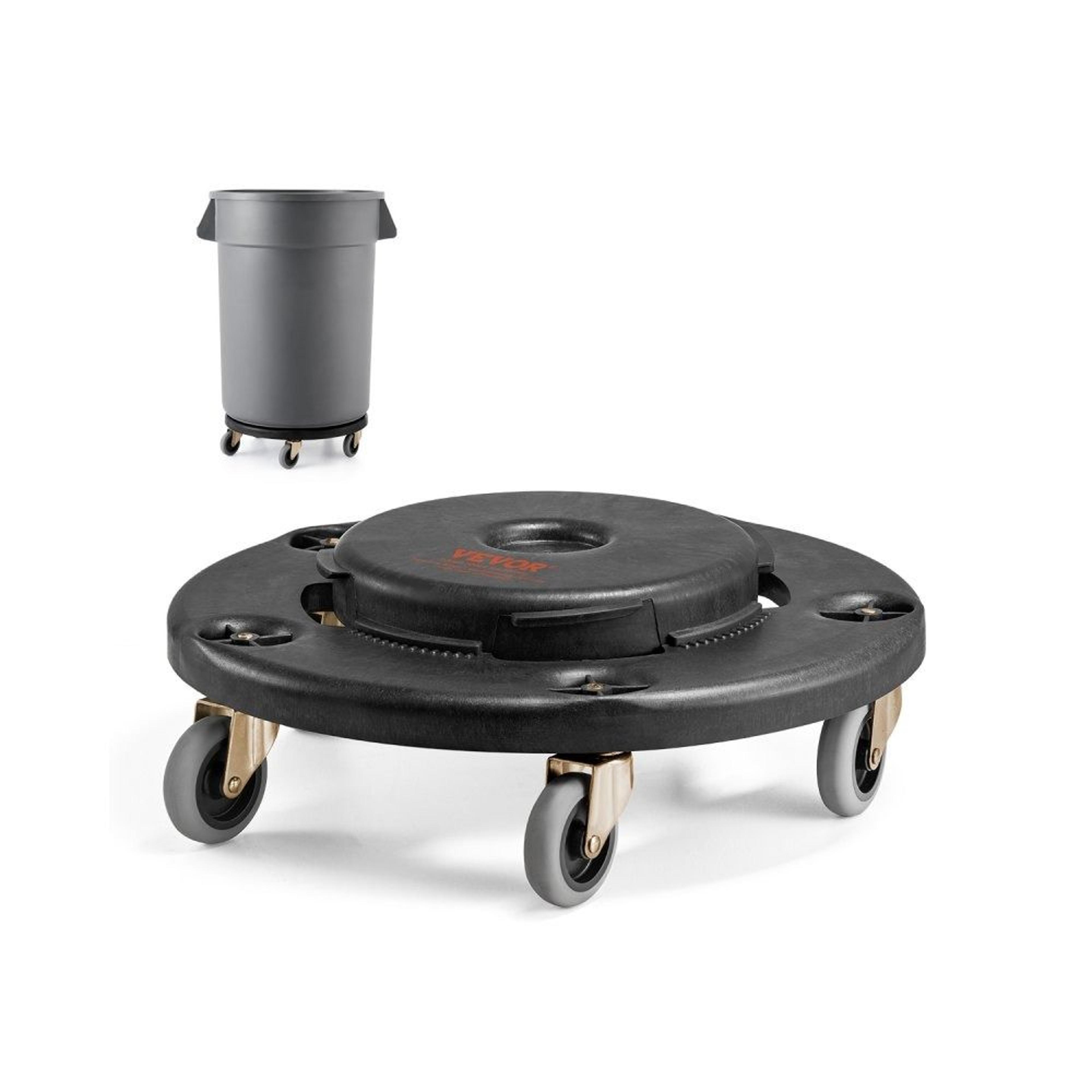 heavy duty trash can dolly with swivel wheels and 500 lb capacity