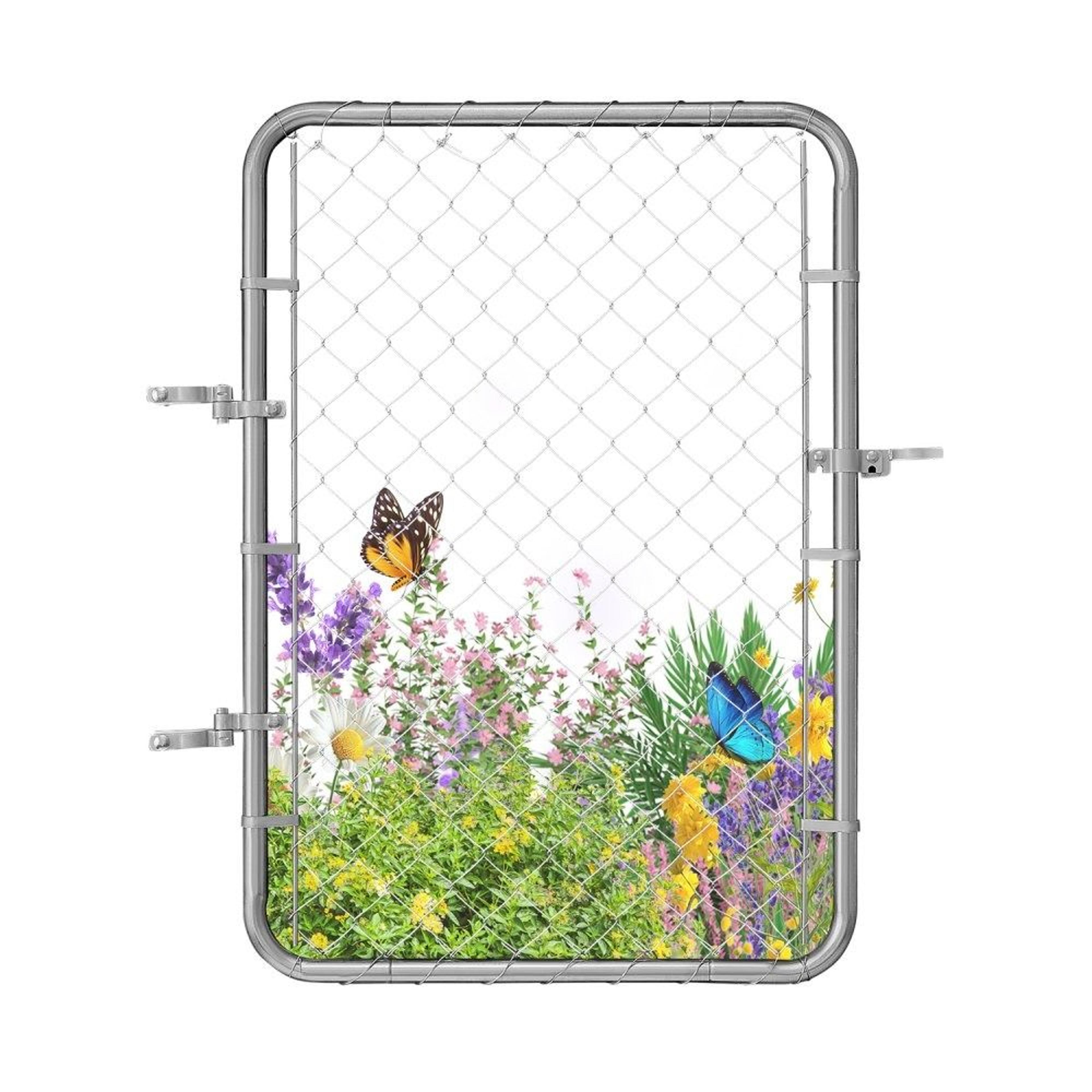 chain link fence gate 32 x 46 inch adjustable galvanized steel garden gate