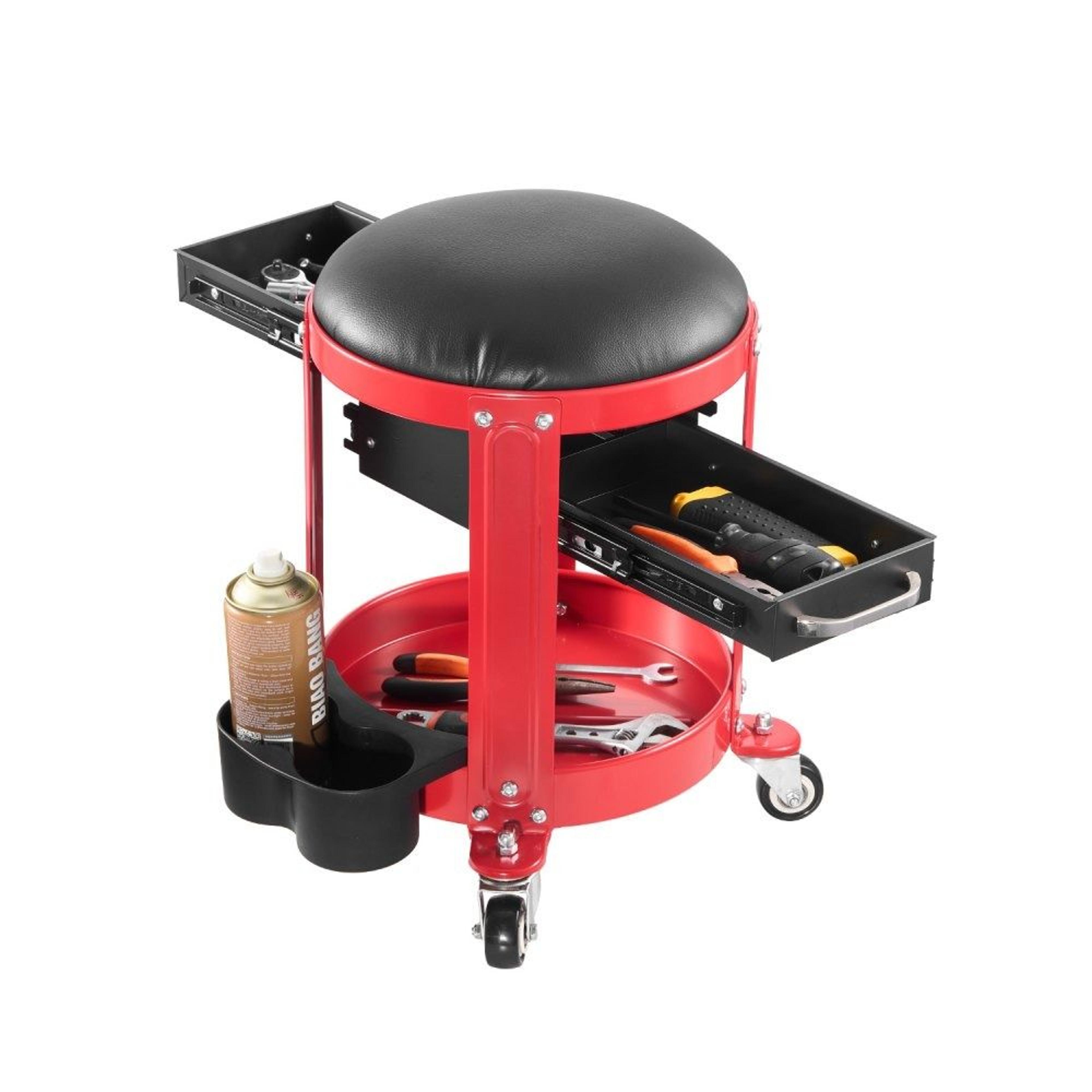 rolling mechanic stool with wheels and tool storage 300 lb capacity