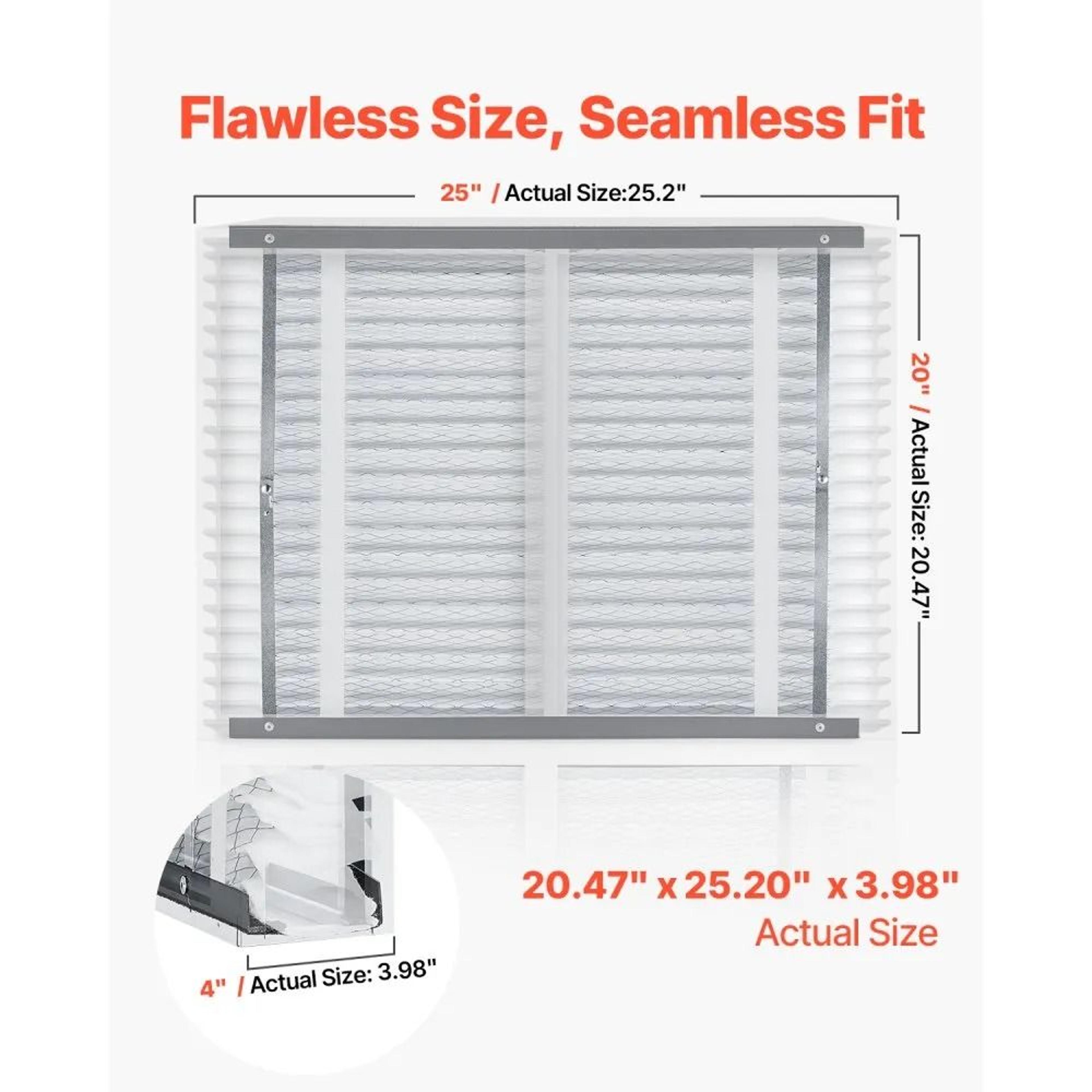 20 X 25 X 4 MERV 11 Pleated Furnace Air Filters 4Pack For HVAC Systems 4
