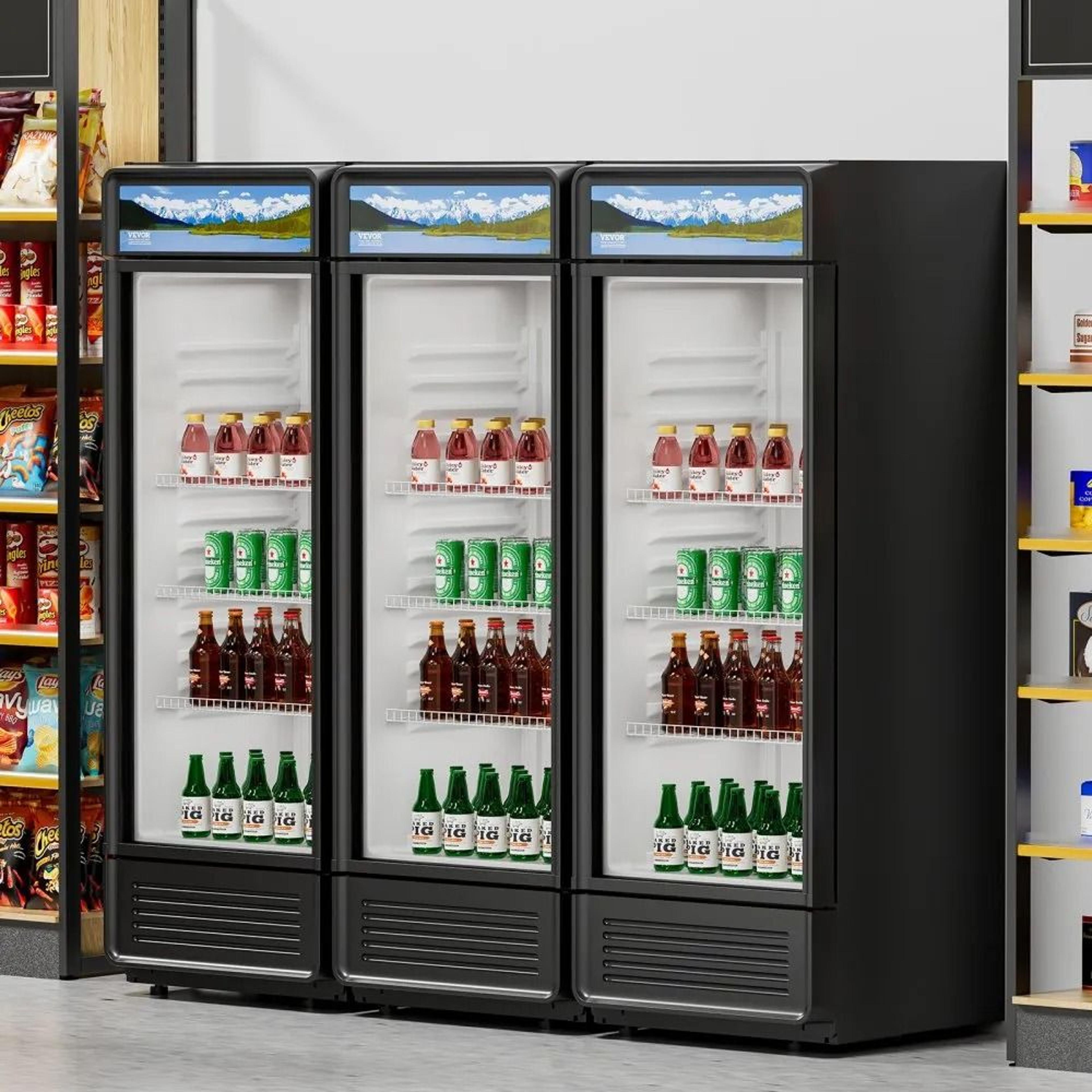 Commercial Beverage Display Refrigerator 69 Cu Ft With Glass Door And LED Lighting 5