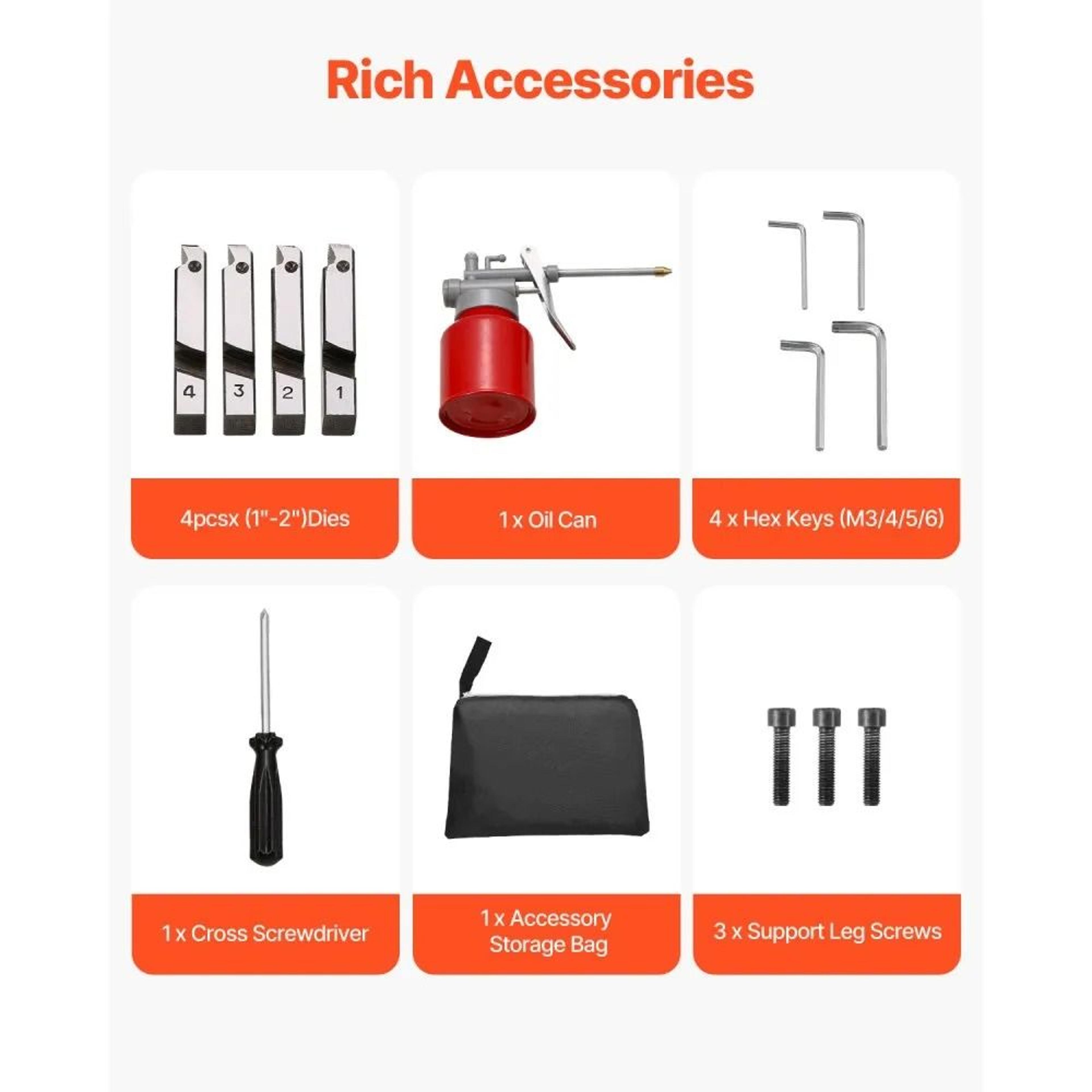 Electric Pipe Threader Machine 750W 28 RPM With Foot Pedal For 12 To 2 Inch Pipes 6