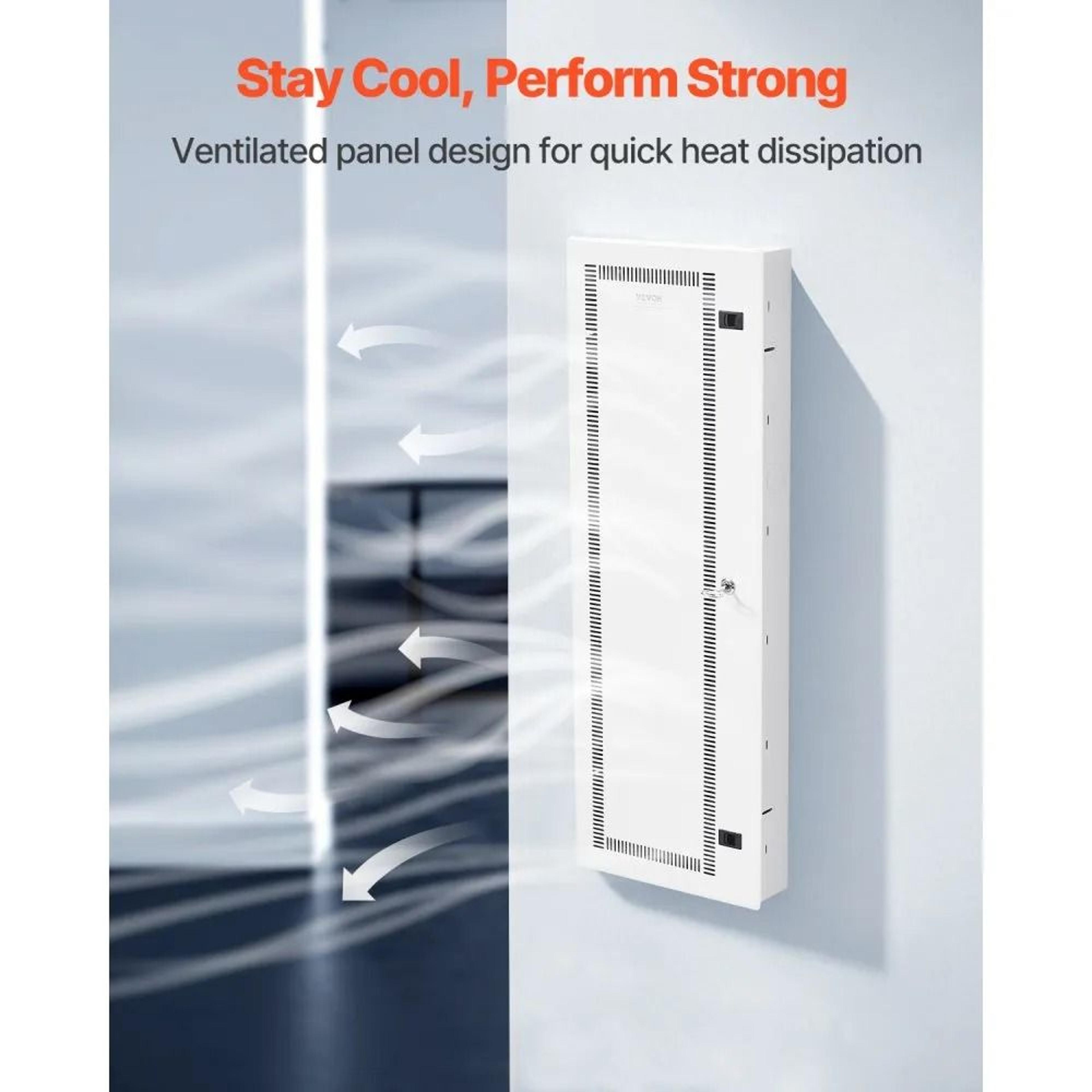 42Inch Structured Media Enclosure With Vented Hinged Door And Key Lock 1