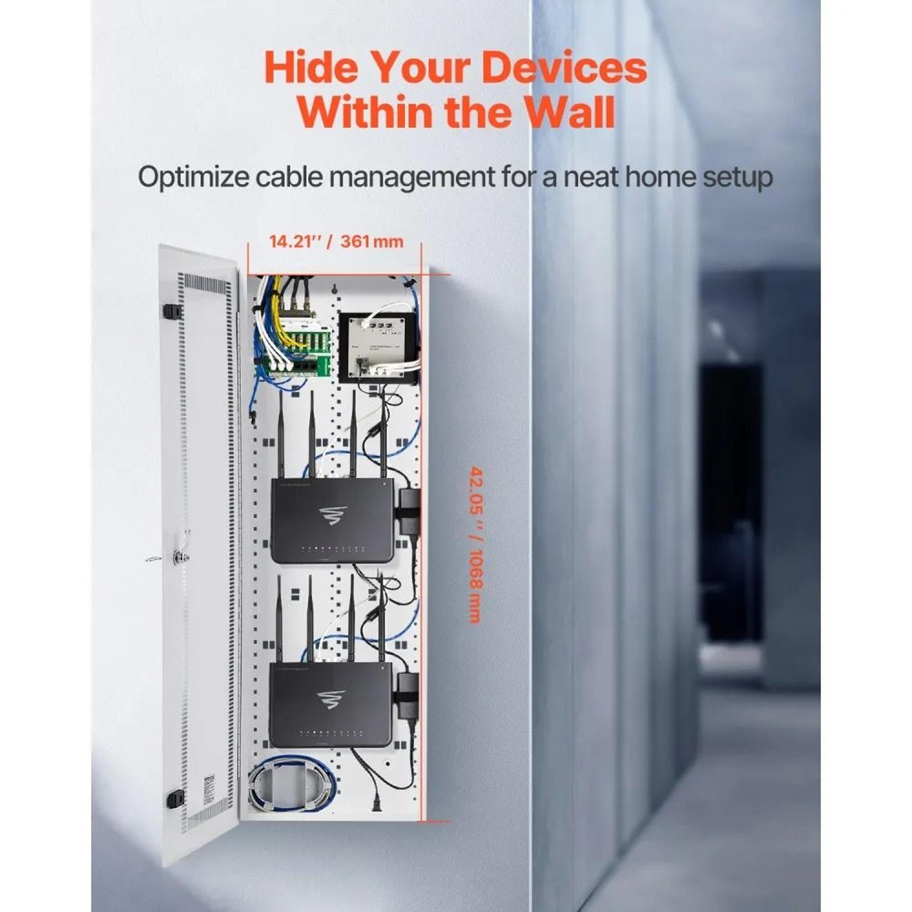 42Inch Structured Media Enclosure With Vented Hinged Door And Key Lock 4