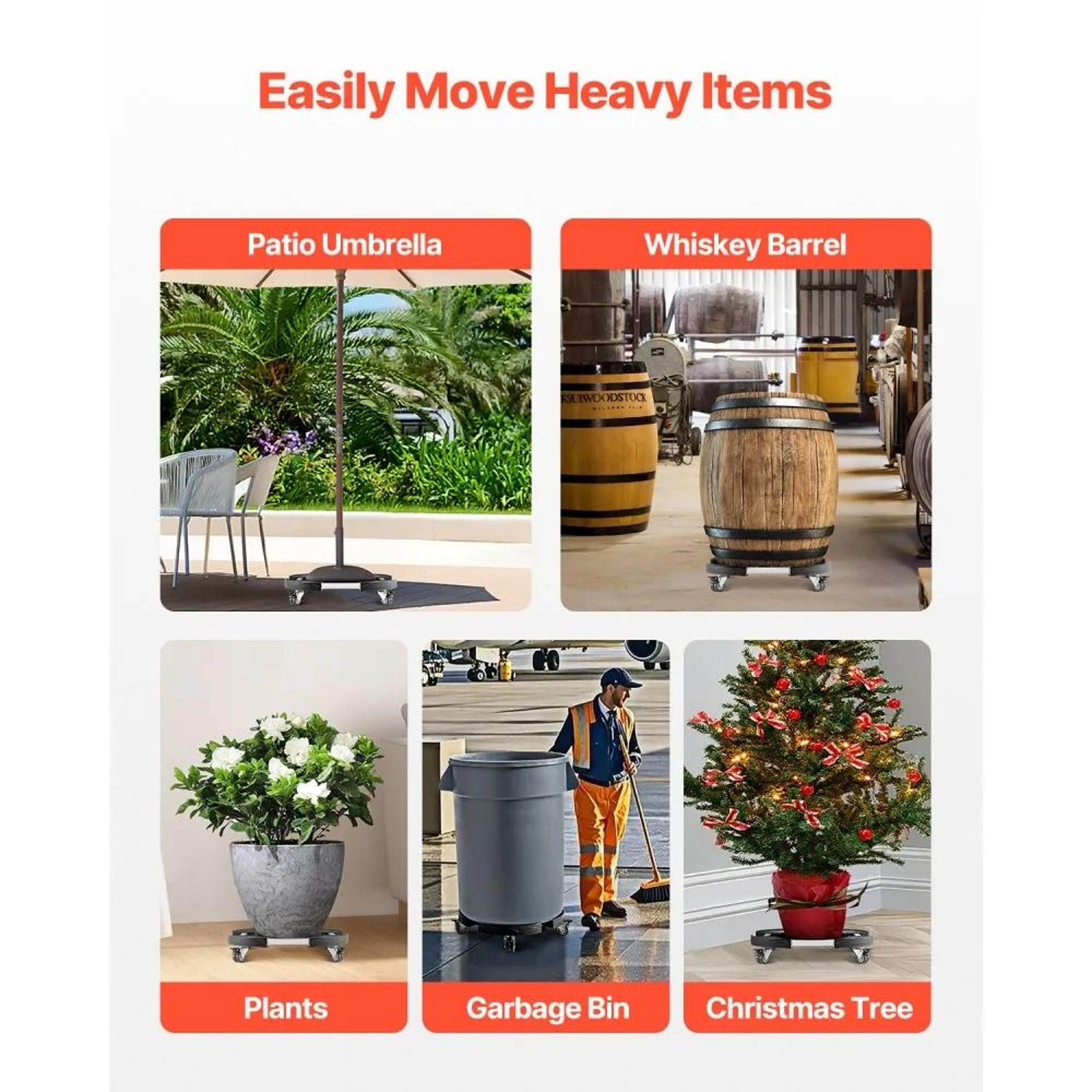 Adjustable Trash Can Dolly With Locking Wheels And 440 Lb Capacity 6
