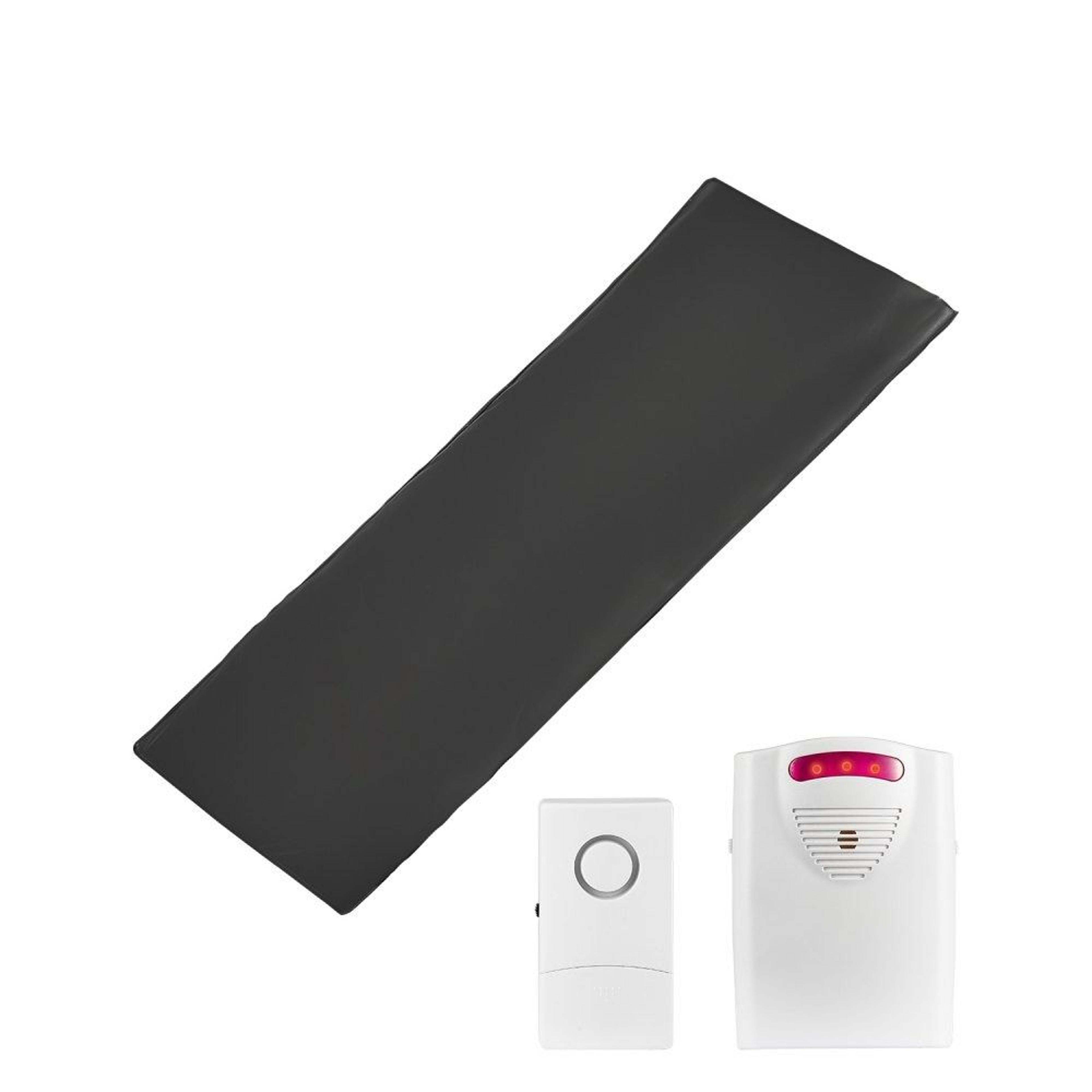 bed alarm system for elderly adults with 14 x 30 inch sensor pad and wireless pager