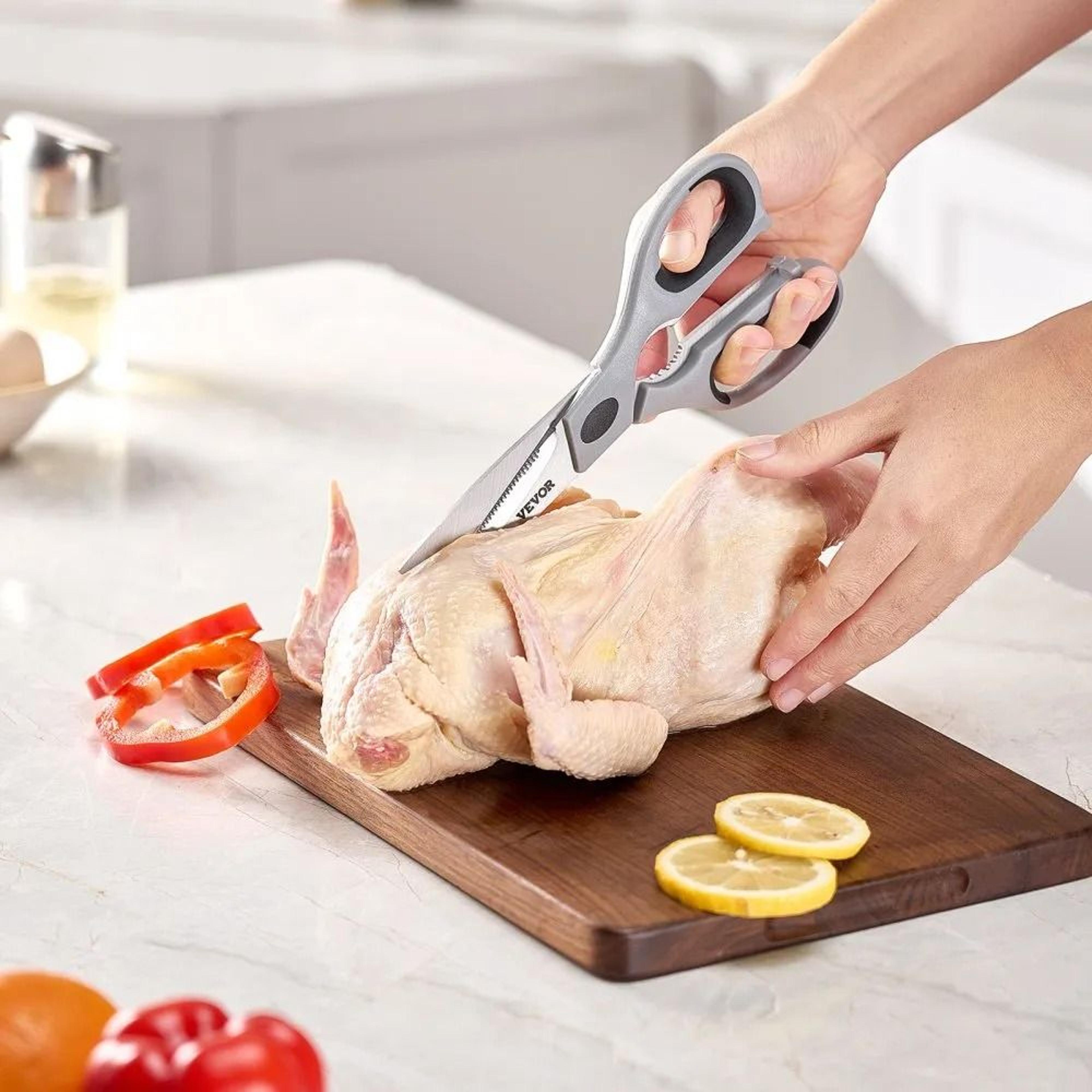 Heavy Duty Stainless Steel Kitchen Scissors With Soft Grip Handles And Protective Sheath 5