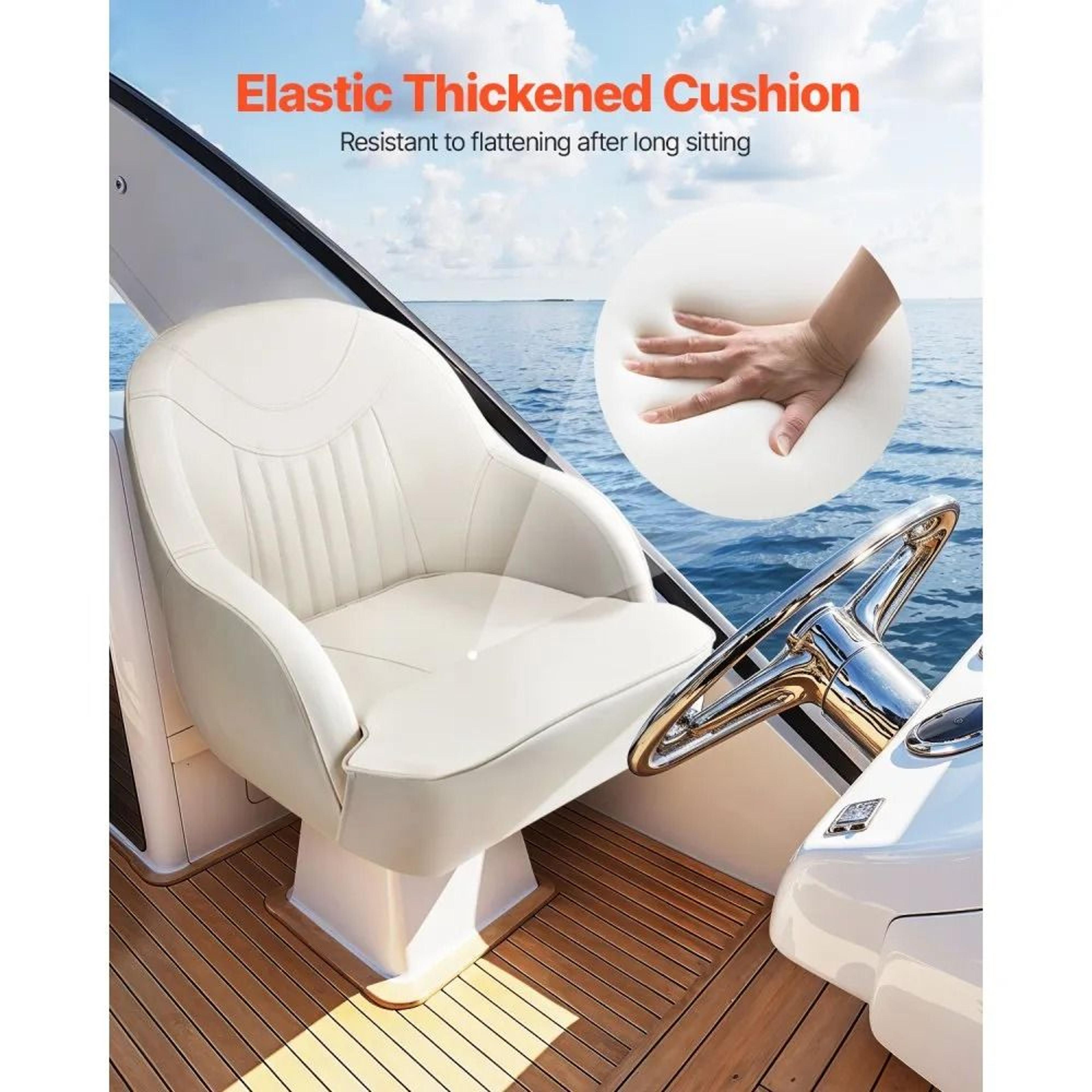 Waterproof Boat Captain Bucket Seat With FlipUp Cushion And Ergonomic Backrest 2