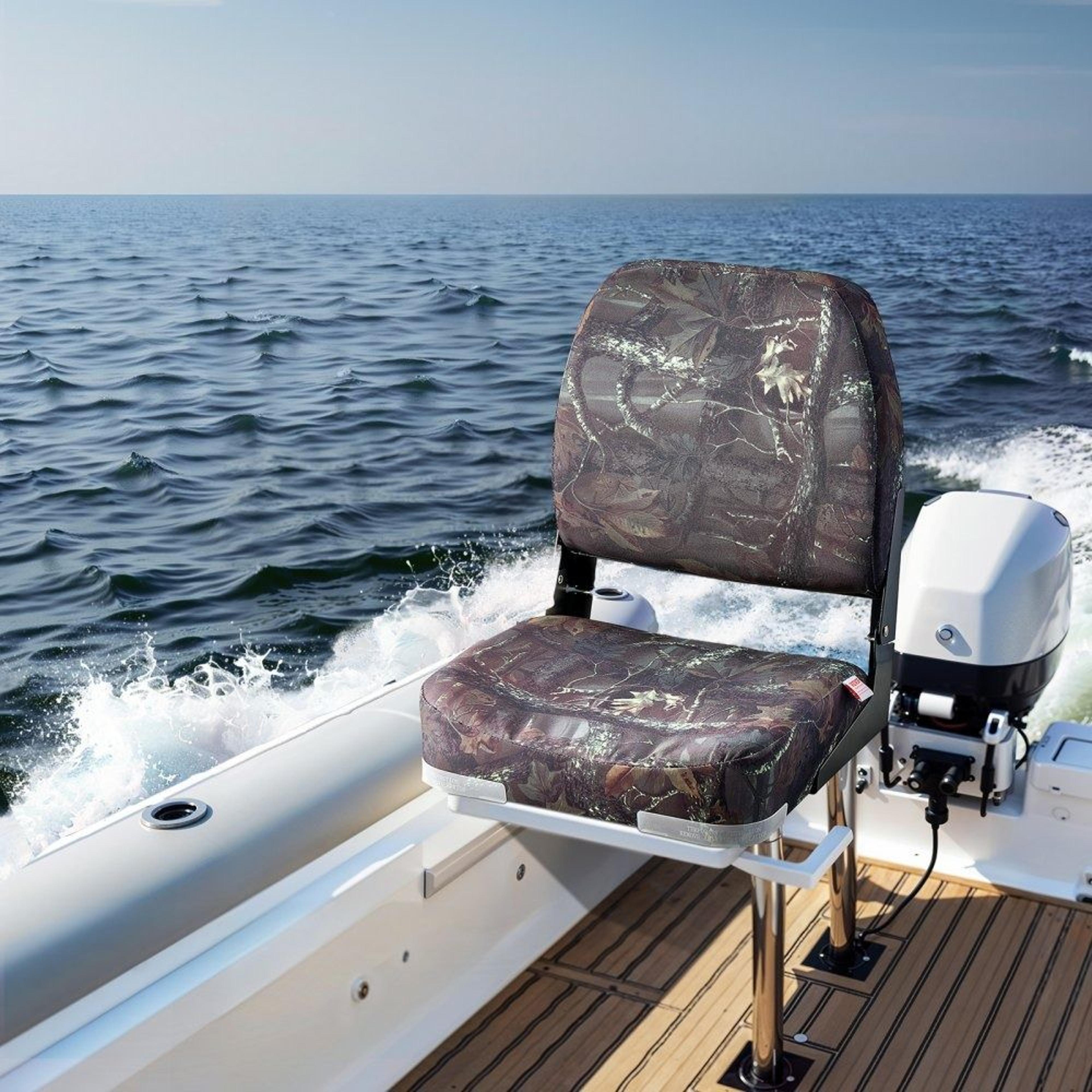 Folding Fishing Boat Seats With Thick Foam Cushions And Camouflage Finish  2 Pack 6