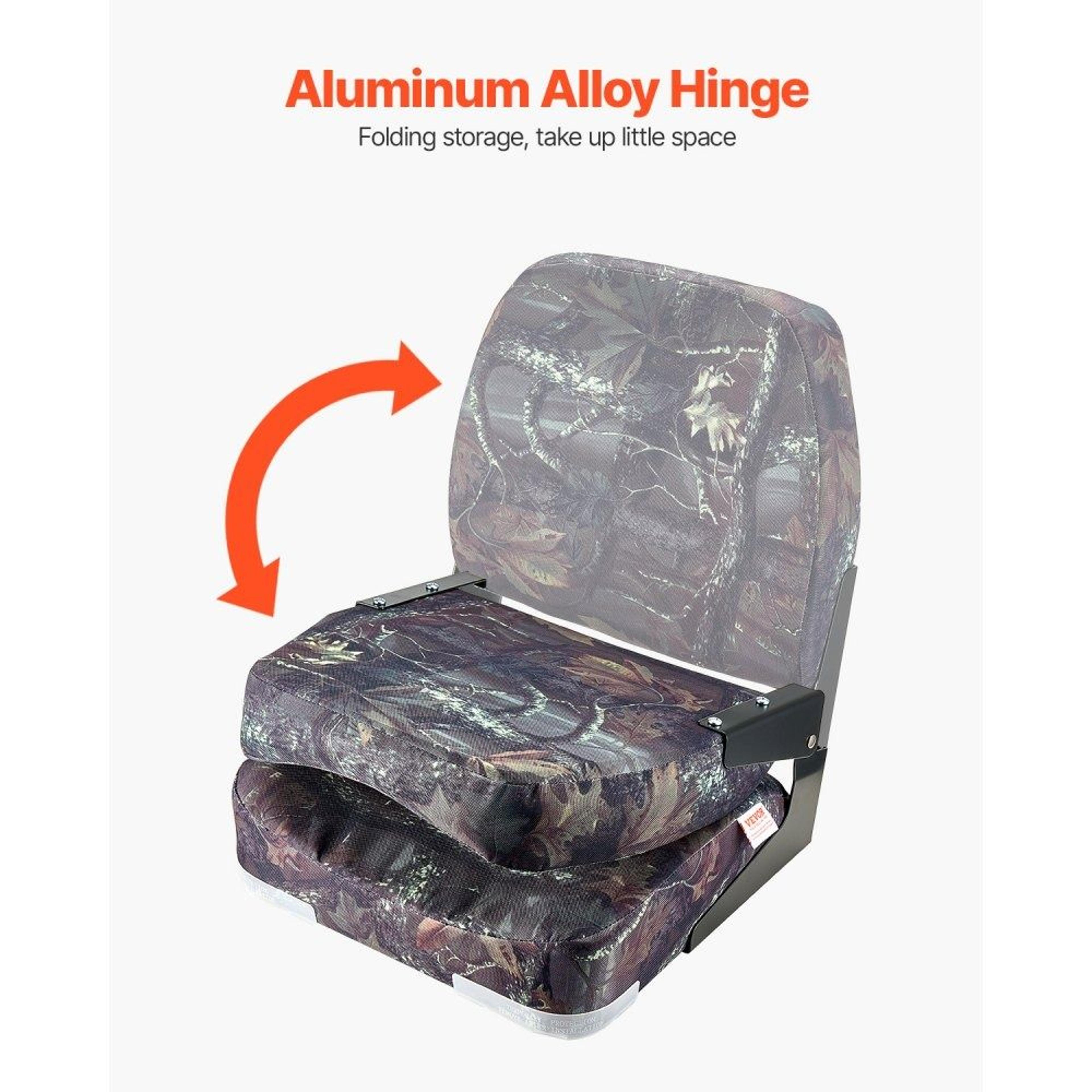 Folding Fishing Boat Seats With Thick Foam Cushions And Camouflage Finish  2 Pack 5