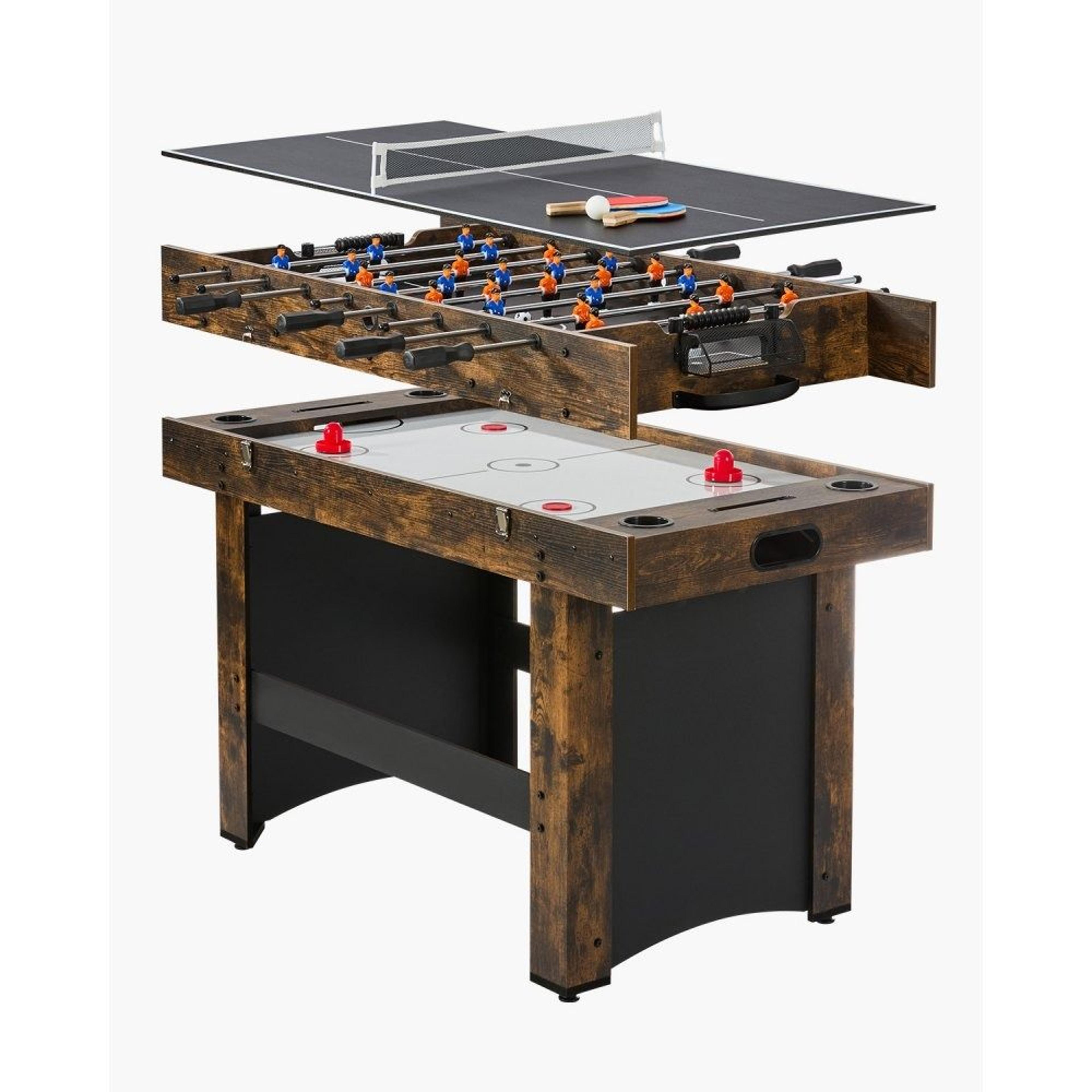 3-in-1 game table set 54-inch air hockey foosball and table tennis combo
