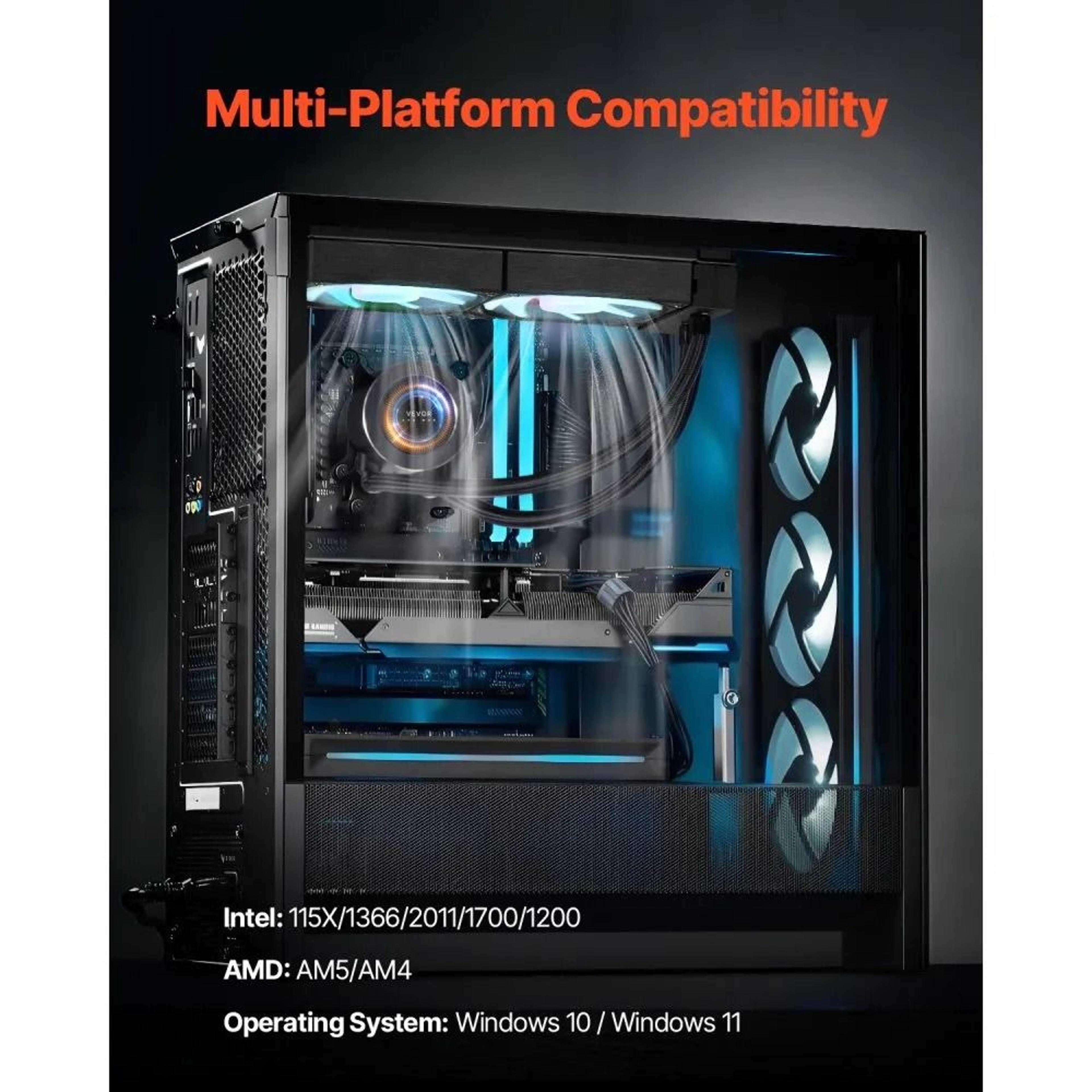 AIO CPU Liquid Cooler With 21Inch LCD Display And Triple 120mm PWM Fans 6