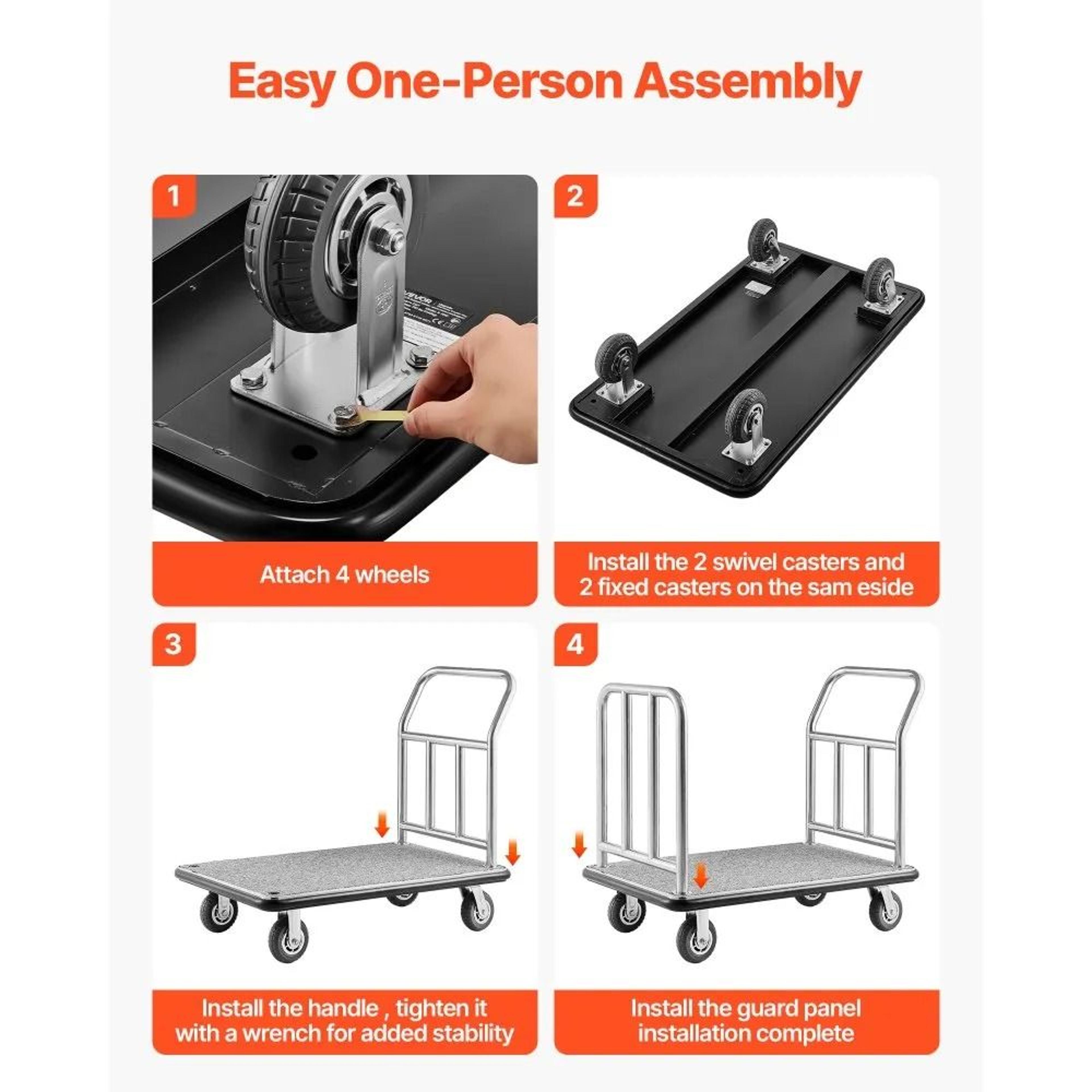 Hotel Luggage Cart With 750 Lb Capacity And Stainless Steel Frame 5