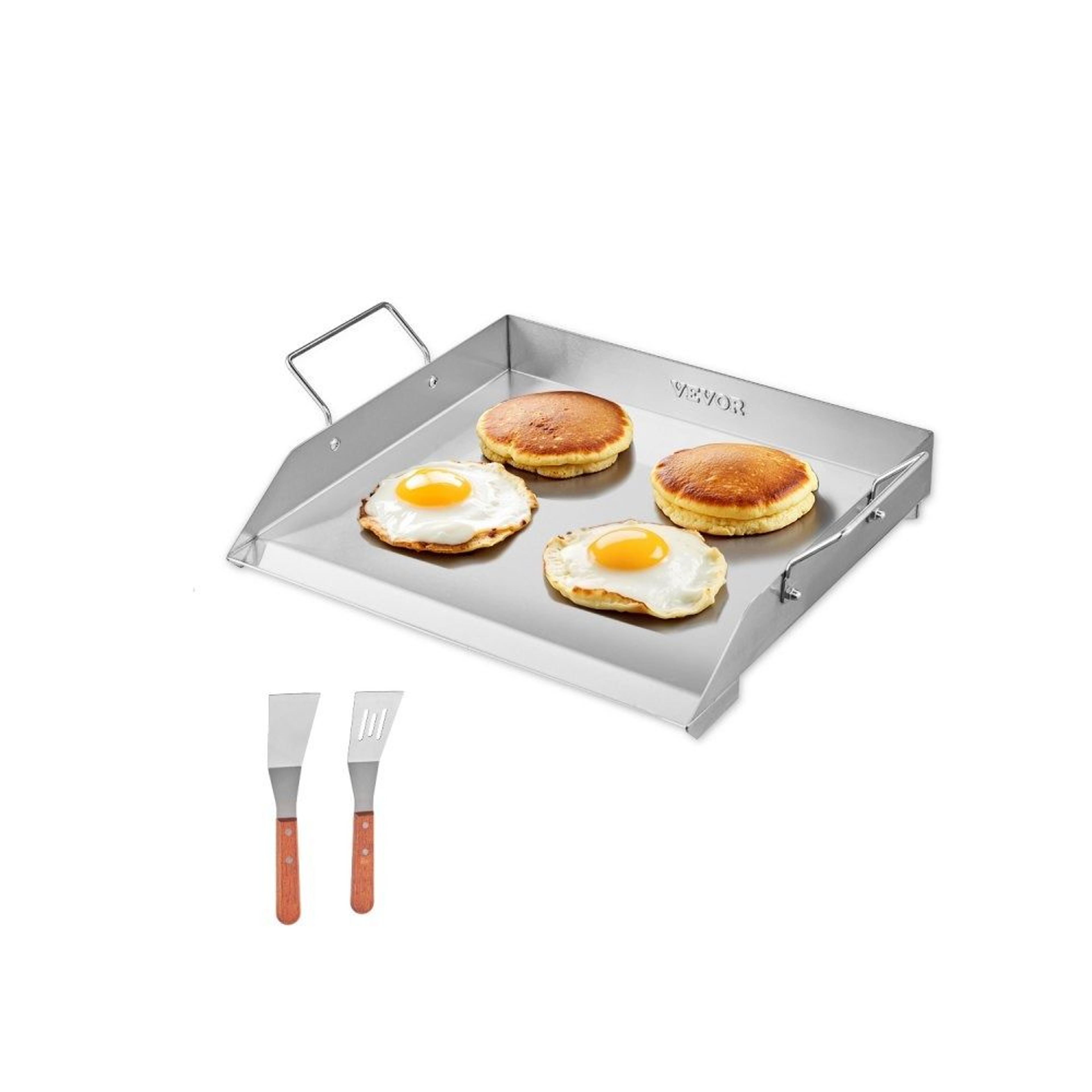 stainless steel flat top grill griddle 18 x 15 inch for bbq and outdoor cooking
