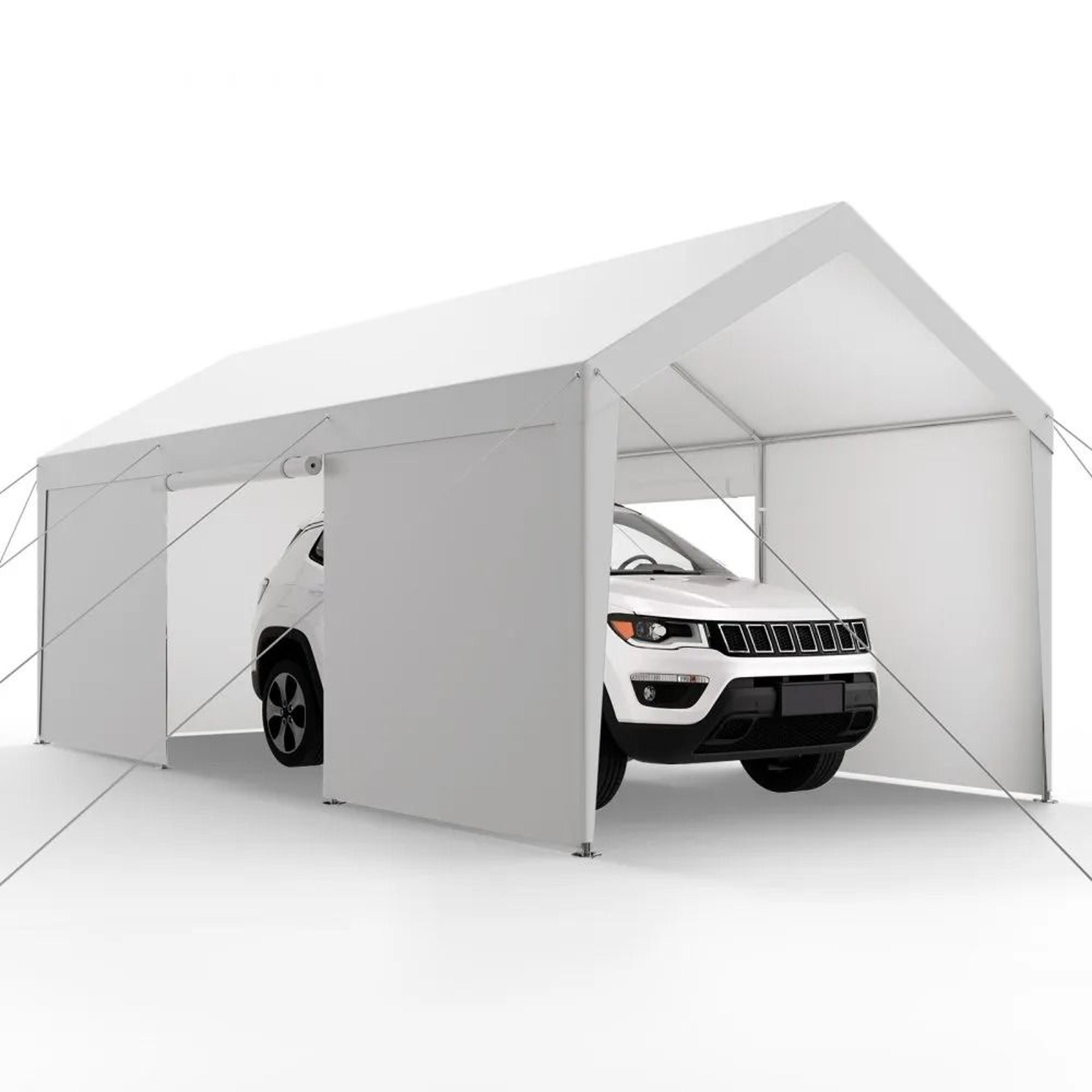 12 X 20 FT Heavy Duty Carport With Removable Sidewalls And Waterproof Canopy 7
