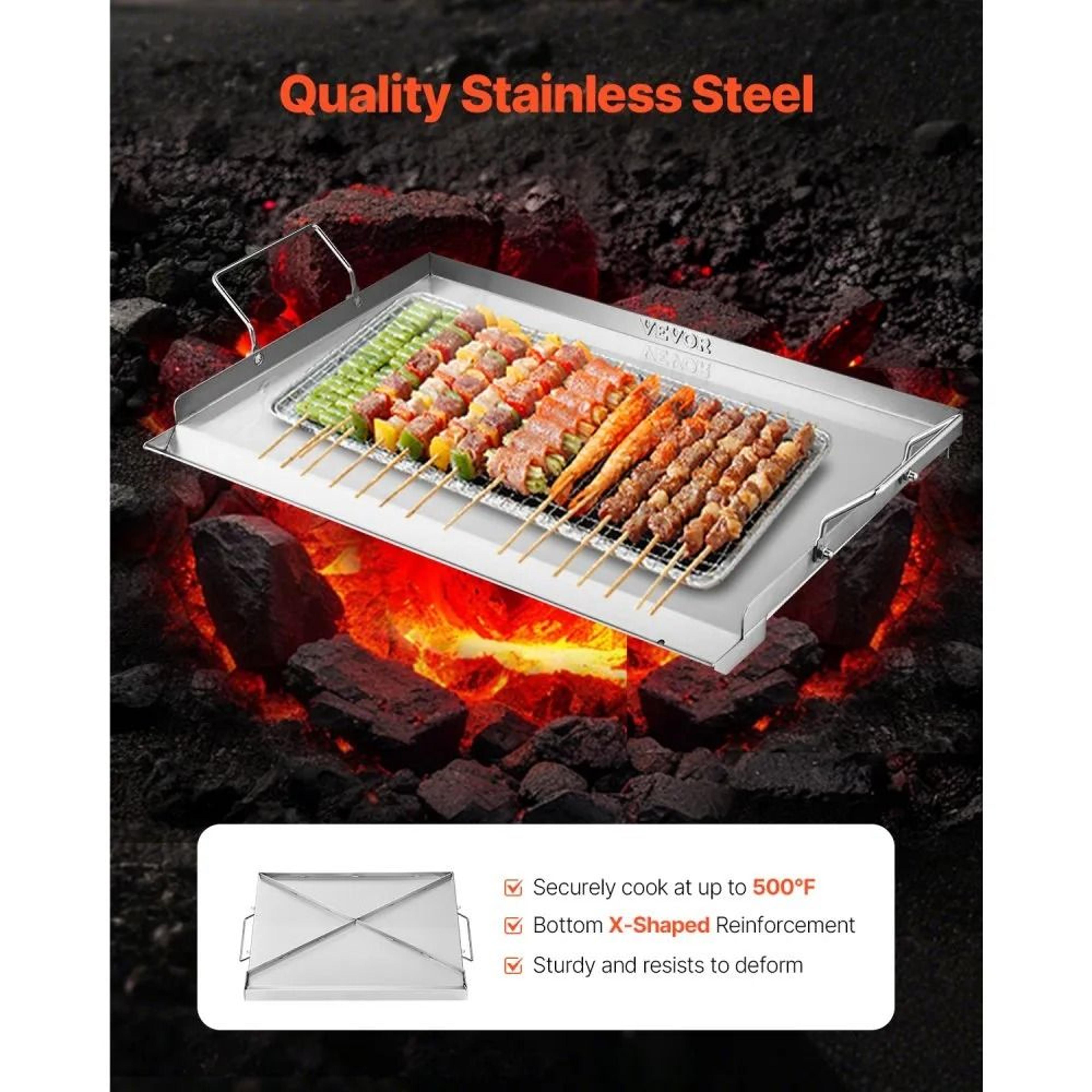 Stainless Steel Grill Griddle 23Inch Flat Top Cooking Plate For BBQ And Camping 3