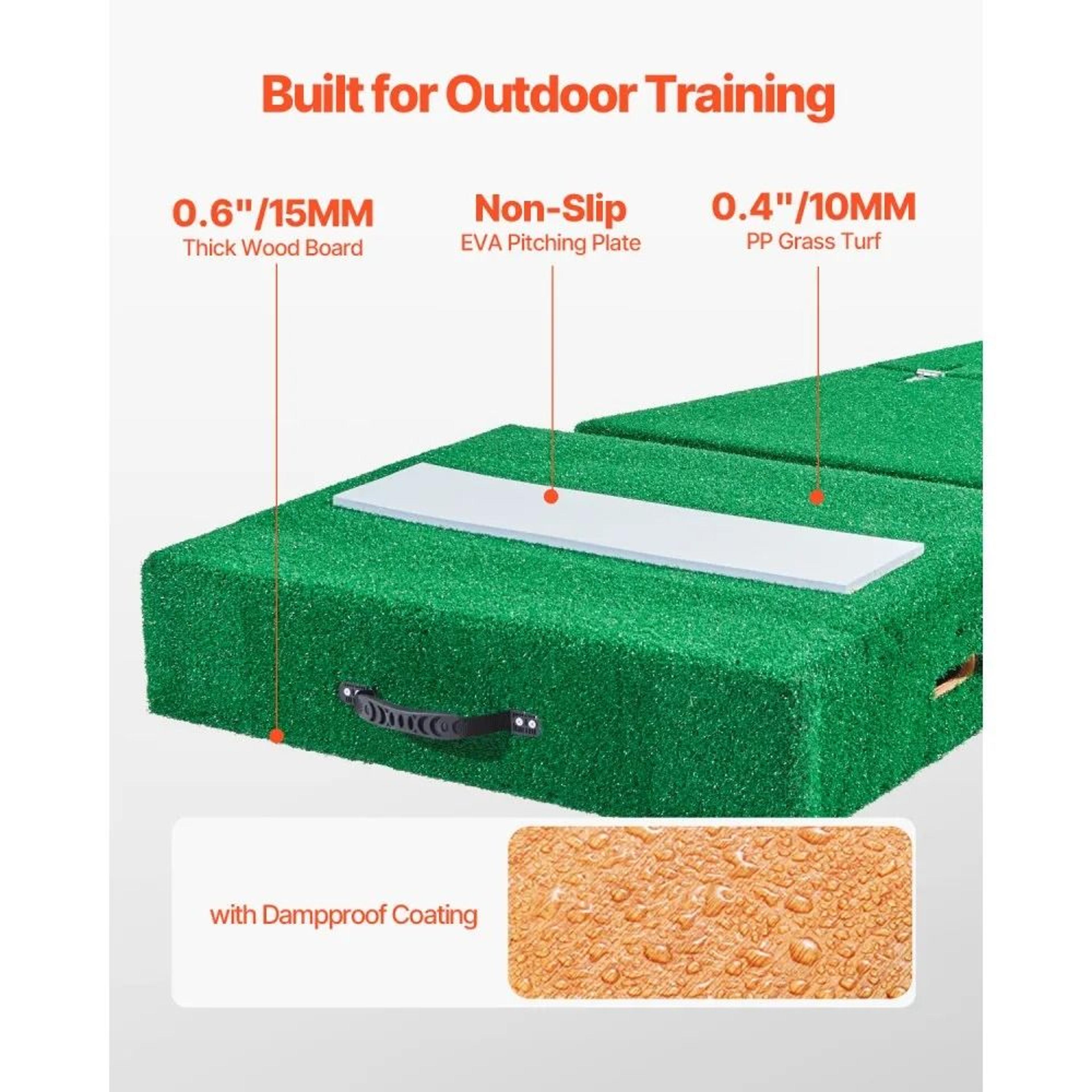 Portable Baseball Pitching Mound With Artificial Turf And Carry Handles 5