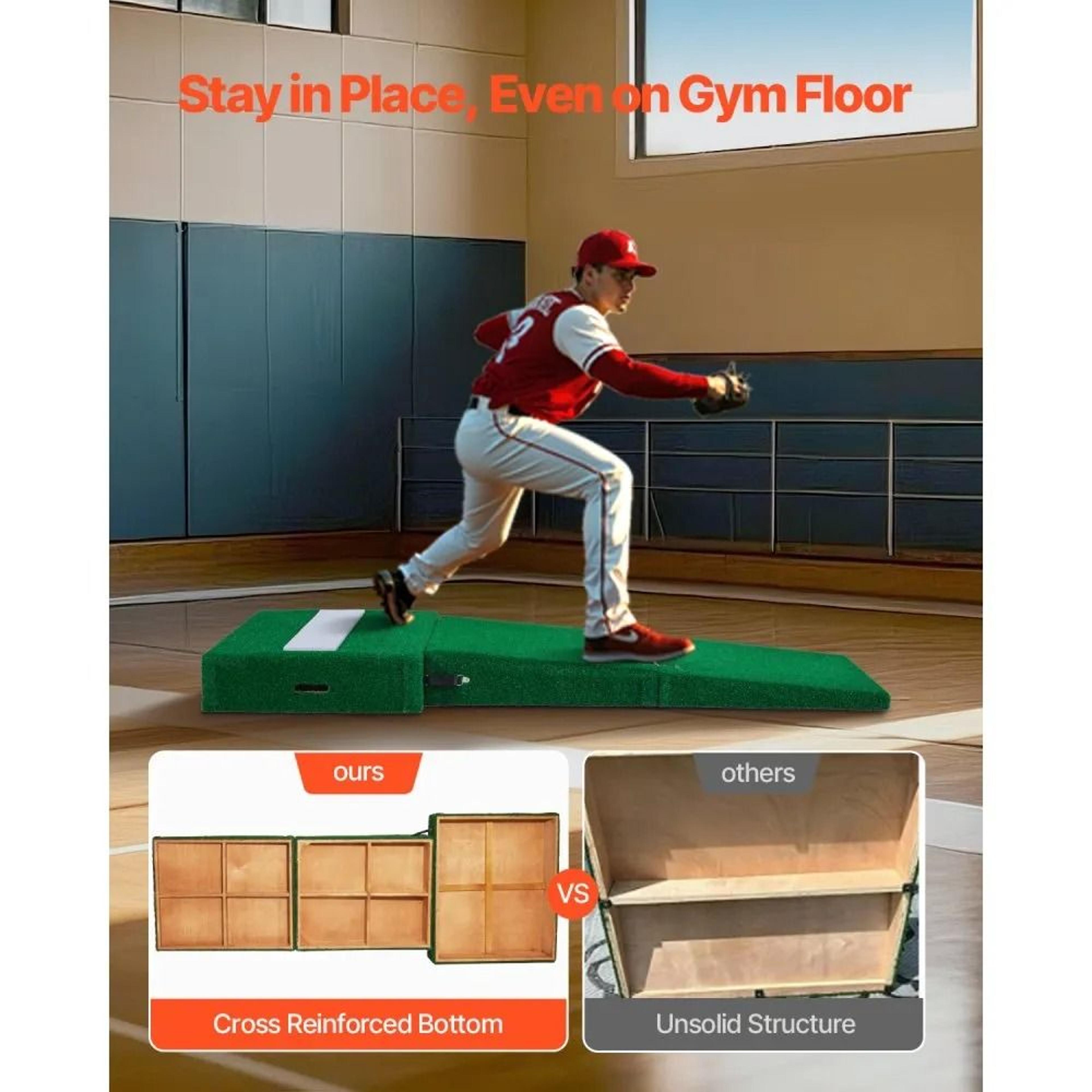 Portable Baseball Pitching Mound With Artificial Turf And Carry Handles 3