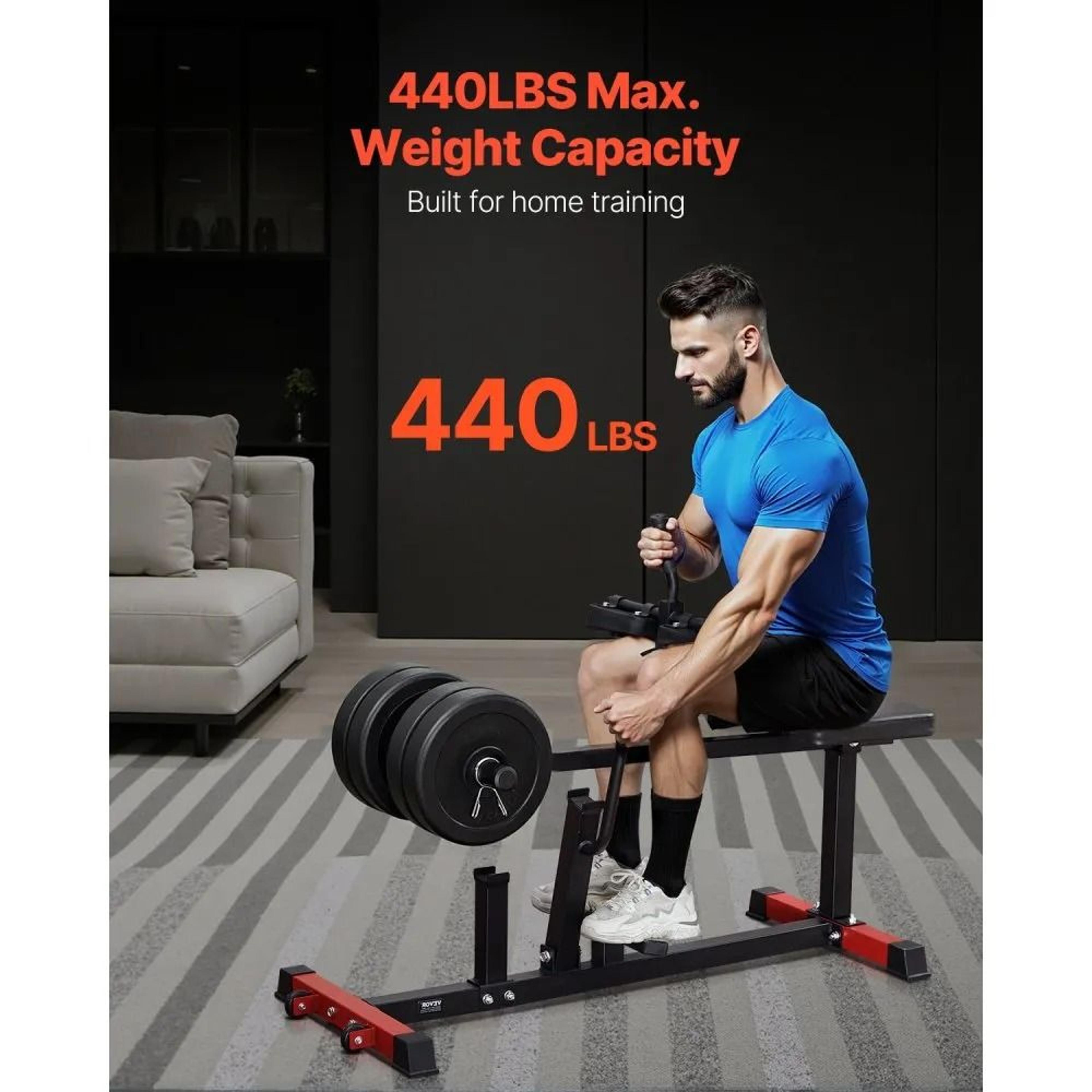 Seated Calf Raise Machine With 440 Lb Capacity And Adjustable Leg Support 1