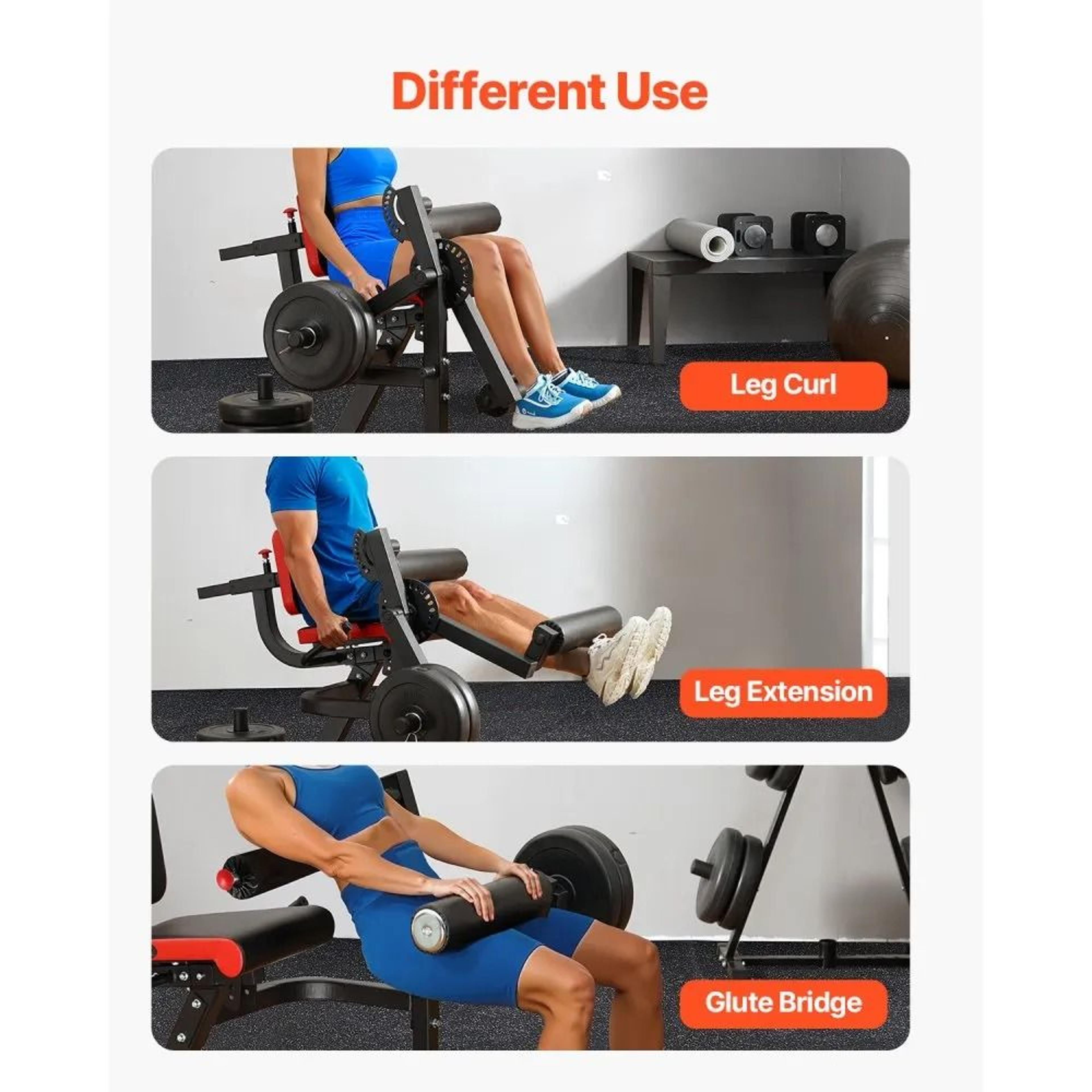 Leg Extension And Curl Machine With 700 Lbs Capacity Adjustable Workout Bench 5