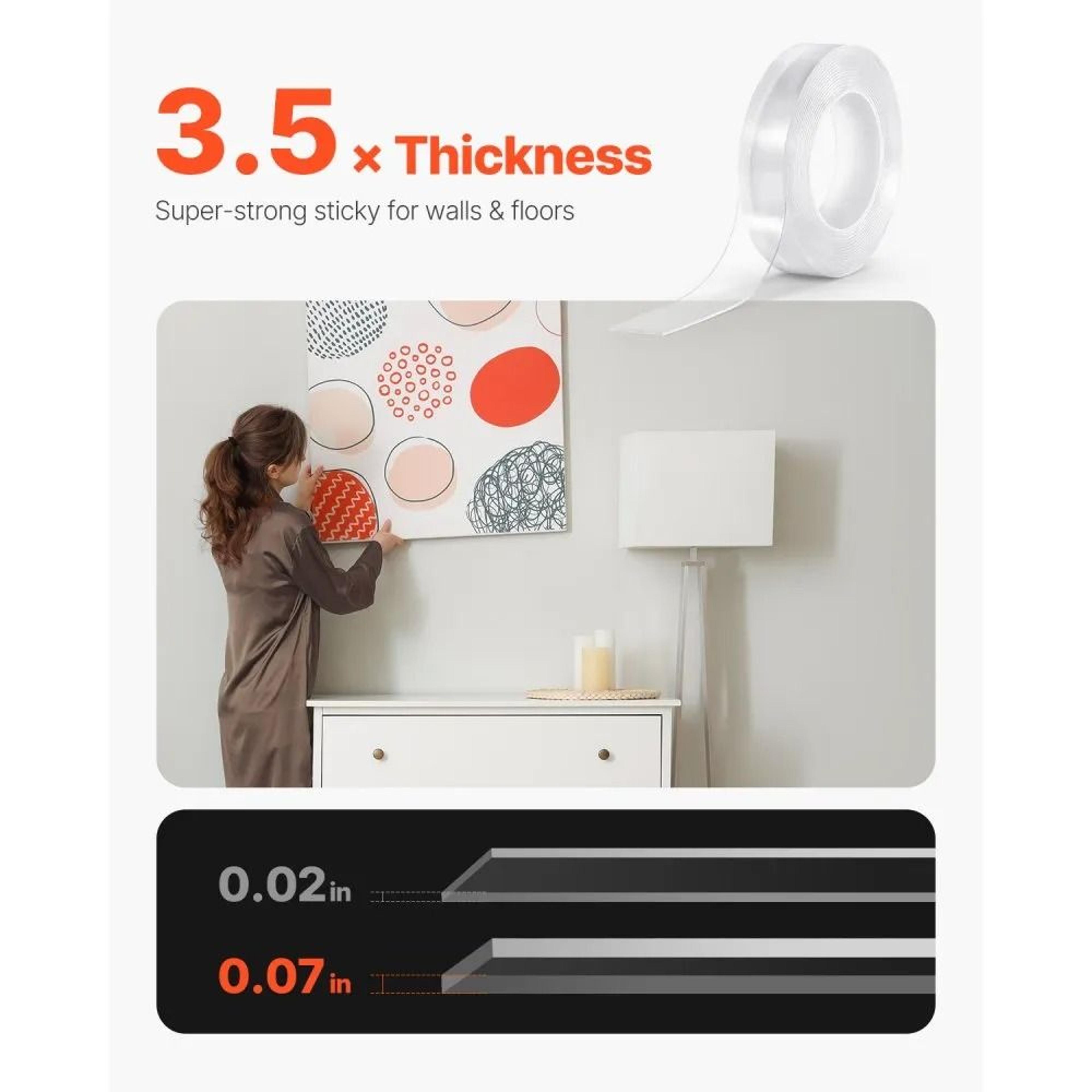 Heavy Duty Double Sided Nano Mounting Tape Clear Washable And Reusable 1
