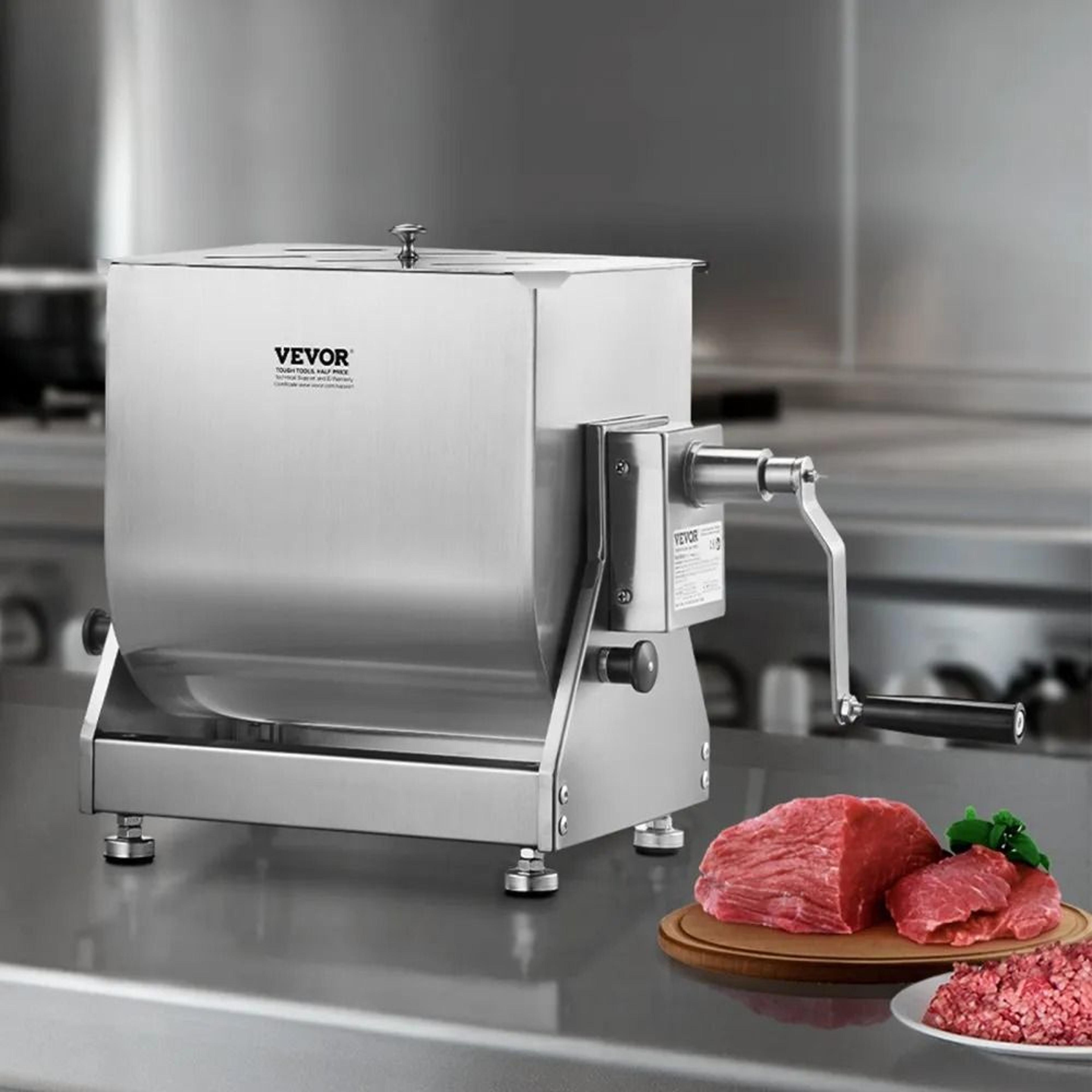 Manual Meat Mixer With 45 Lb Capacity Stainless Steel Tilting Tank 6