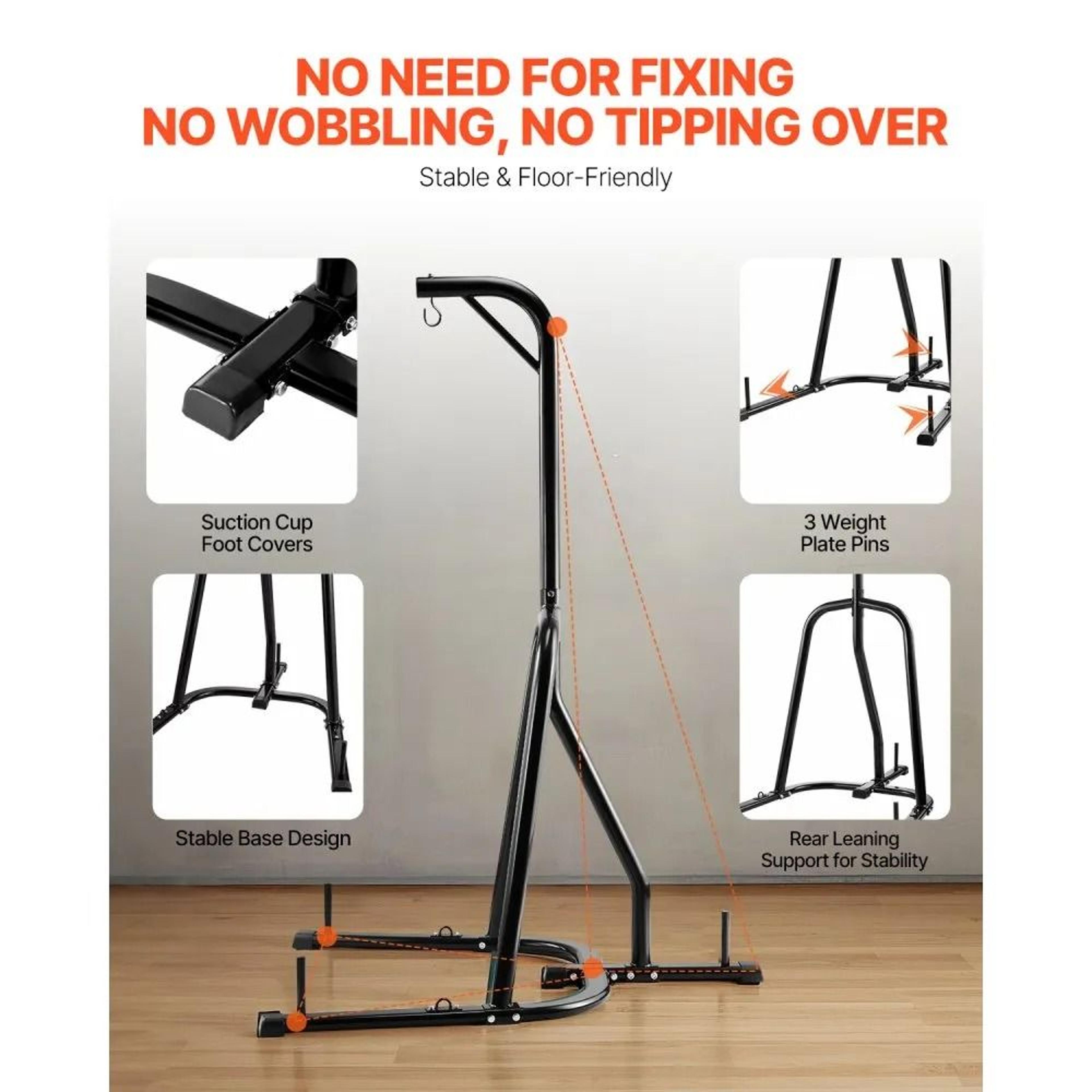 Heavy Duty Steel Punching Bag Stand With Weighted Base For Home Gym Training 2