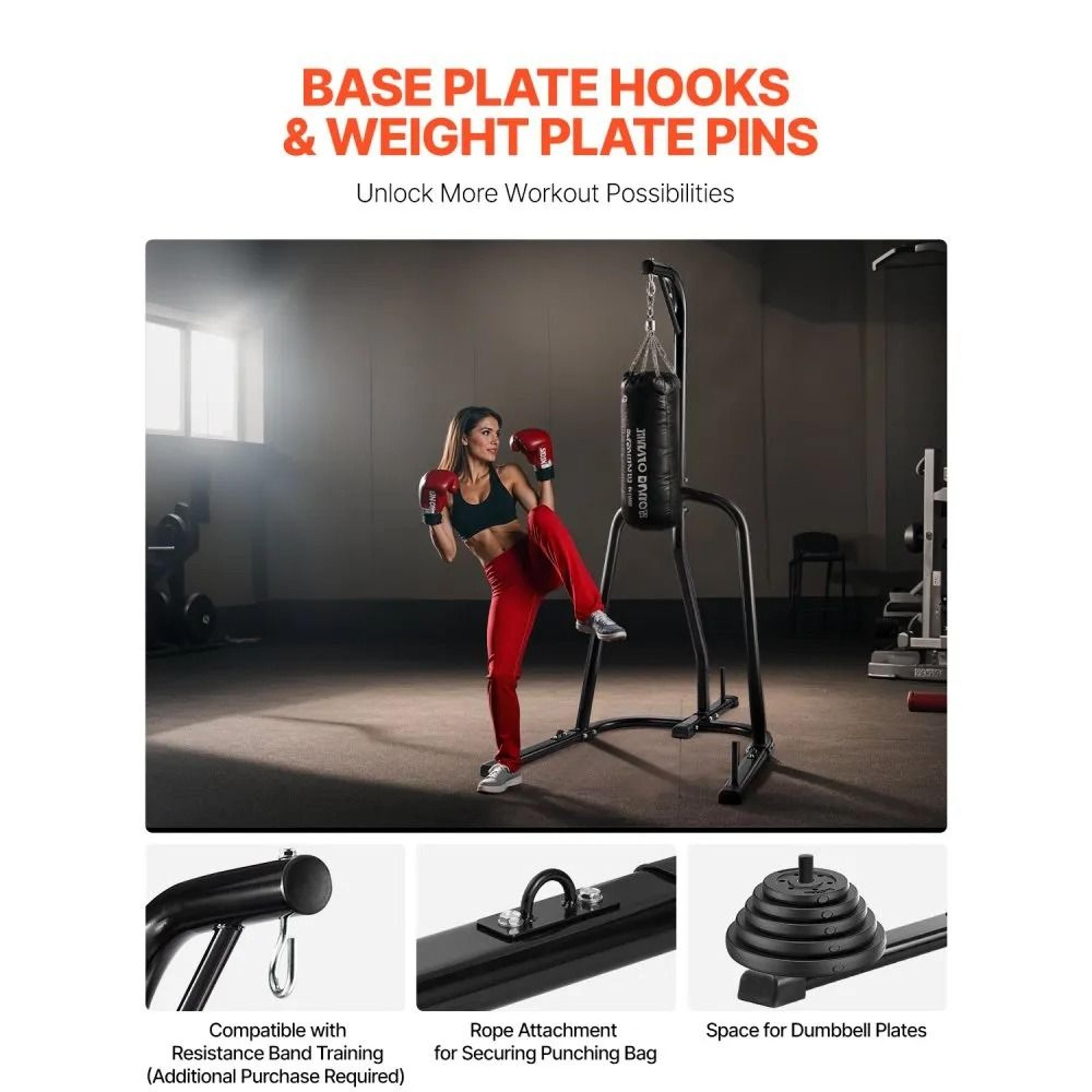 Heavy Duty Steel Punching Bag Stand With Weighted Base For Home Gym Training 3
