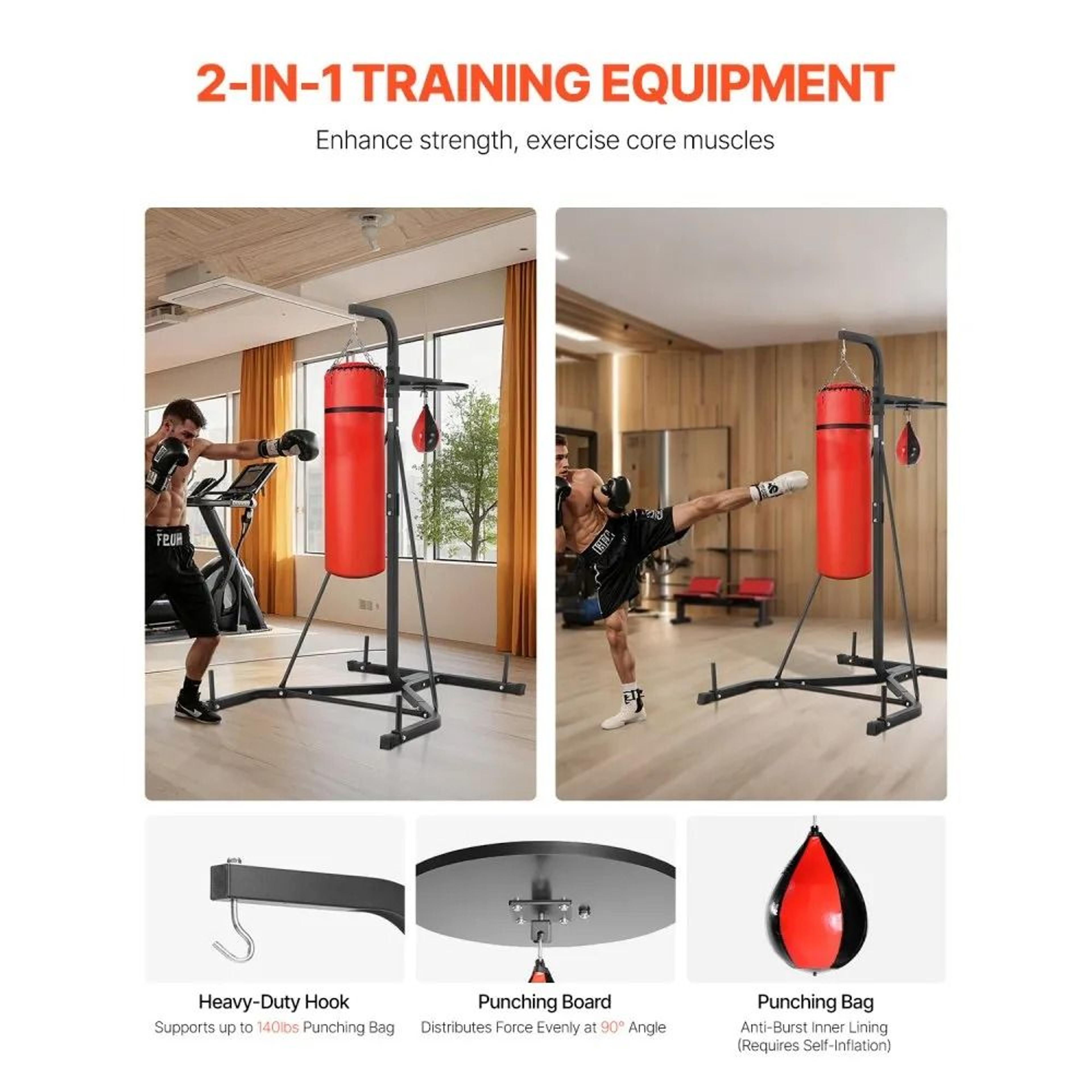 2in1 Adjustable Punching Bag Stand With Speed Bag Platform For Home Gym Training 5