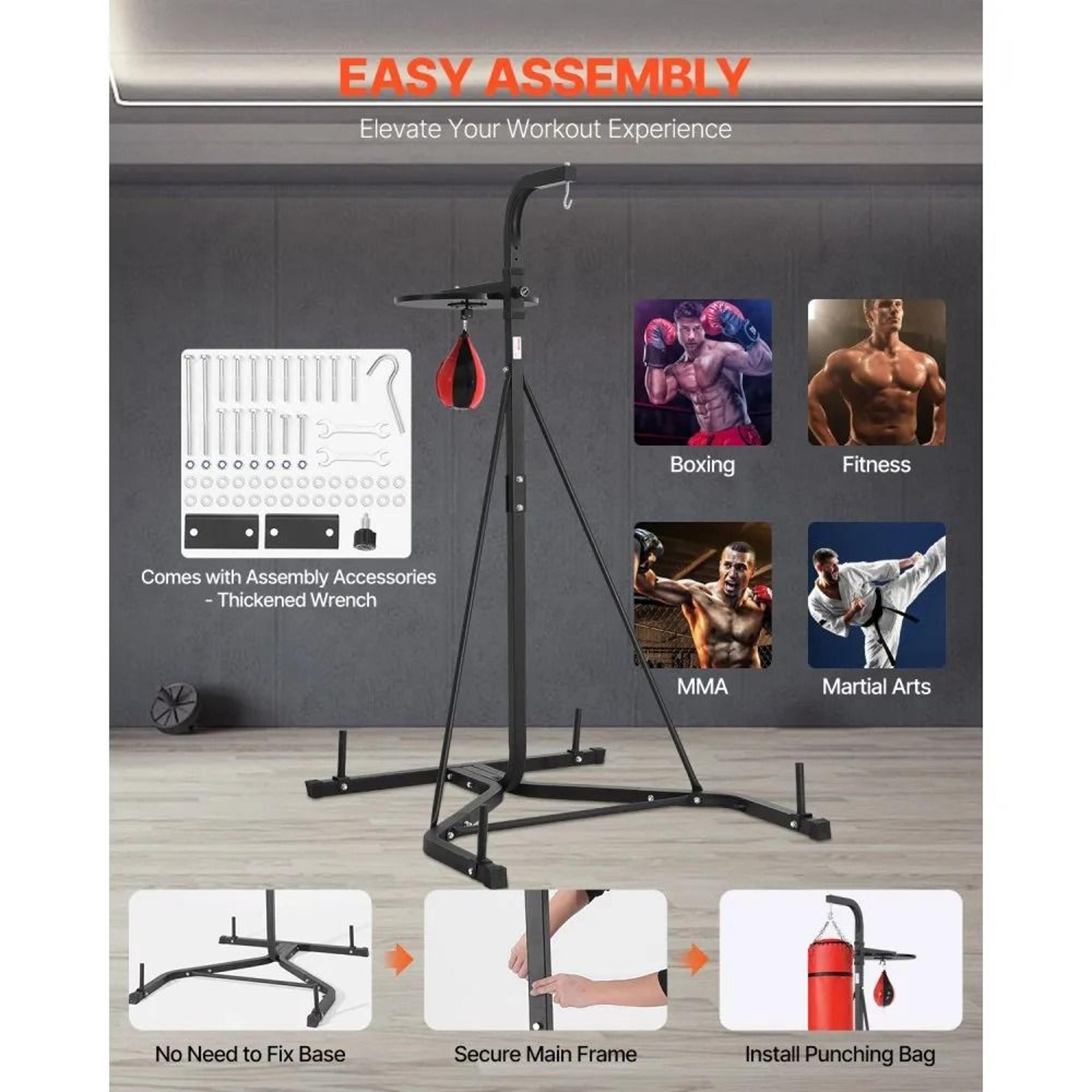 2in1 Adjustable Punching Bag Stand With Speed Bag Platform For Home Gym Training 2