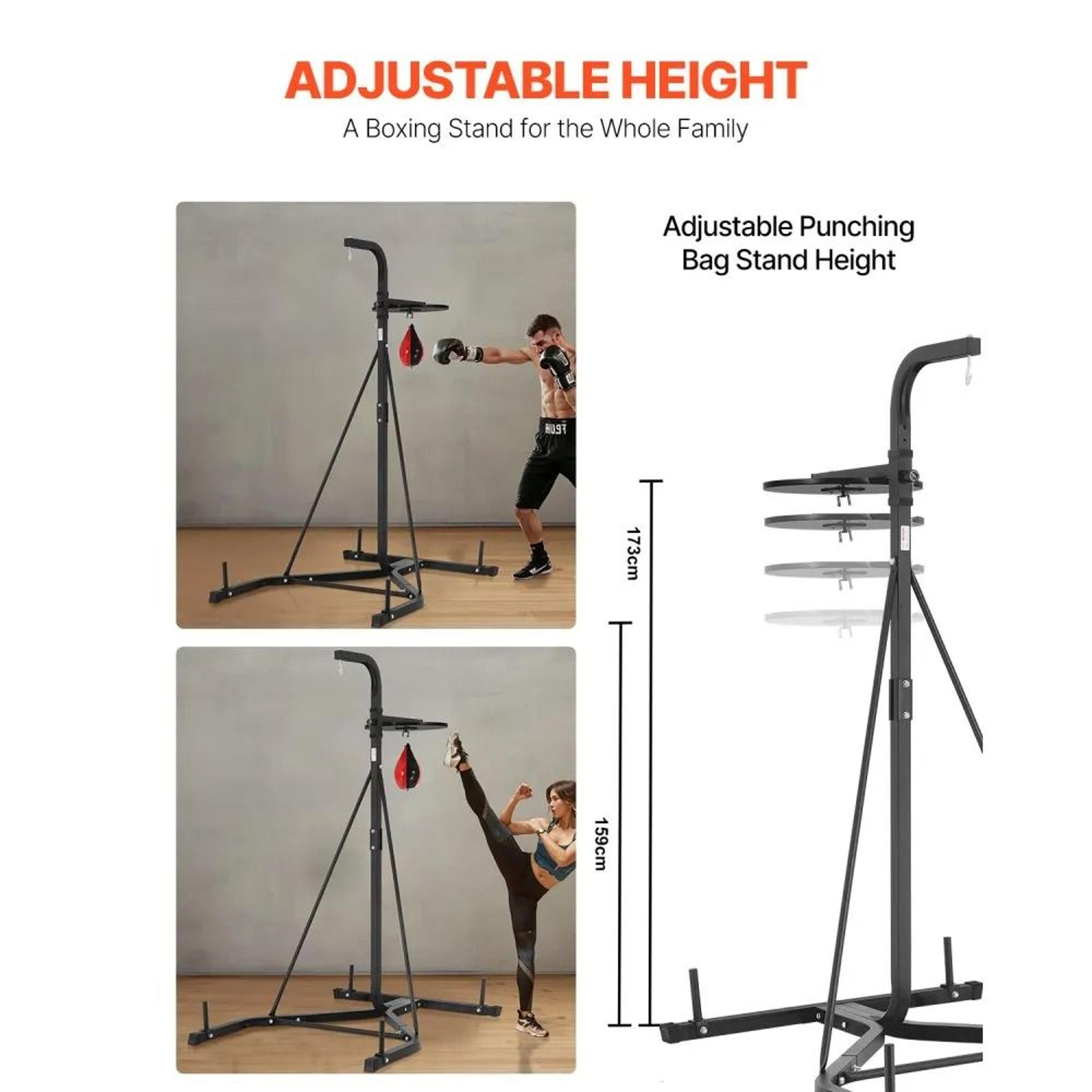 2in1 Adjustable Punching Bag Stand With Speed Bag Platform For Home Gym Training 4