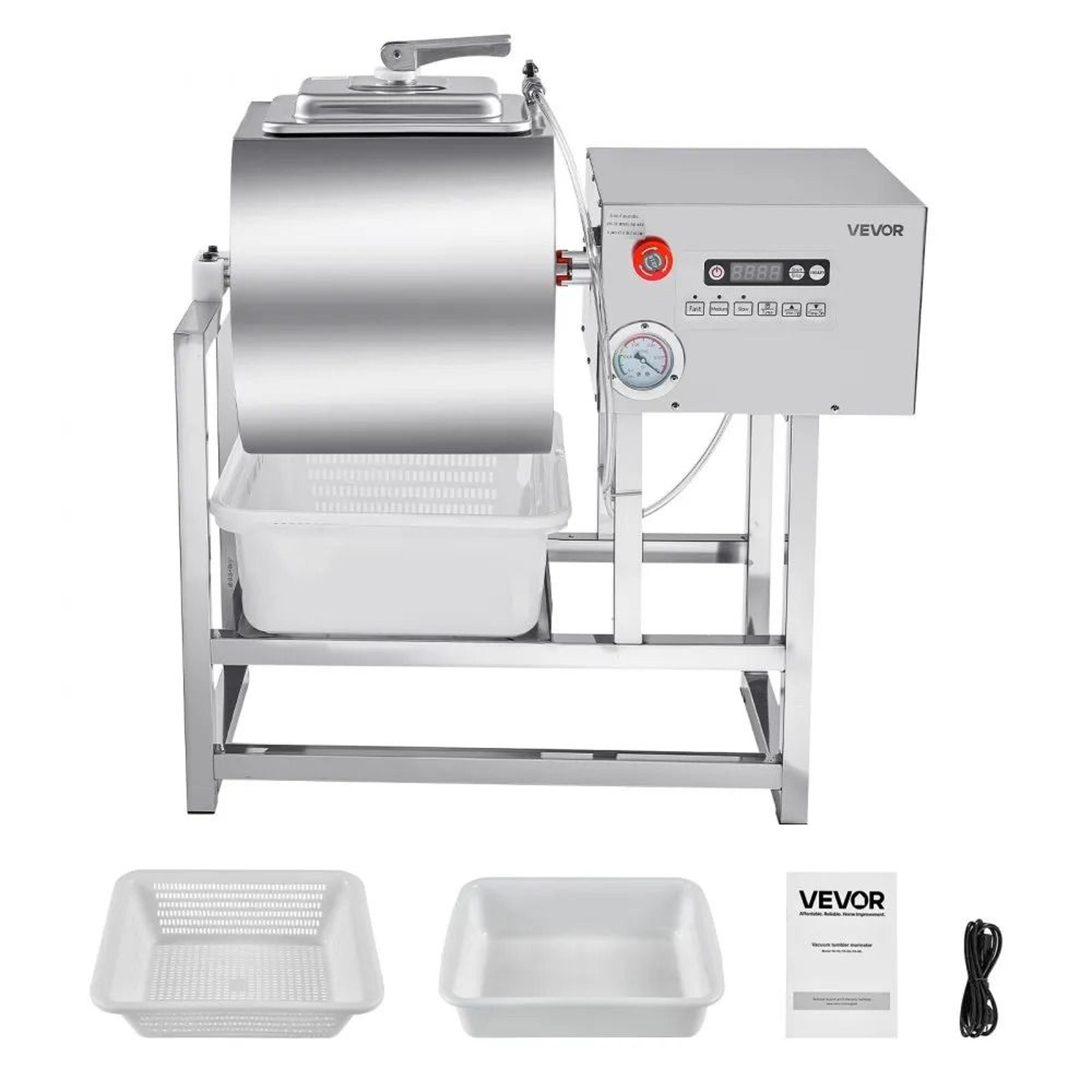 Commercial Meat Tumbler Marinator With 40L Vacuum Drum And 3Speed Control 7
