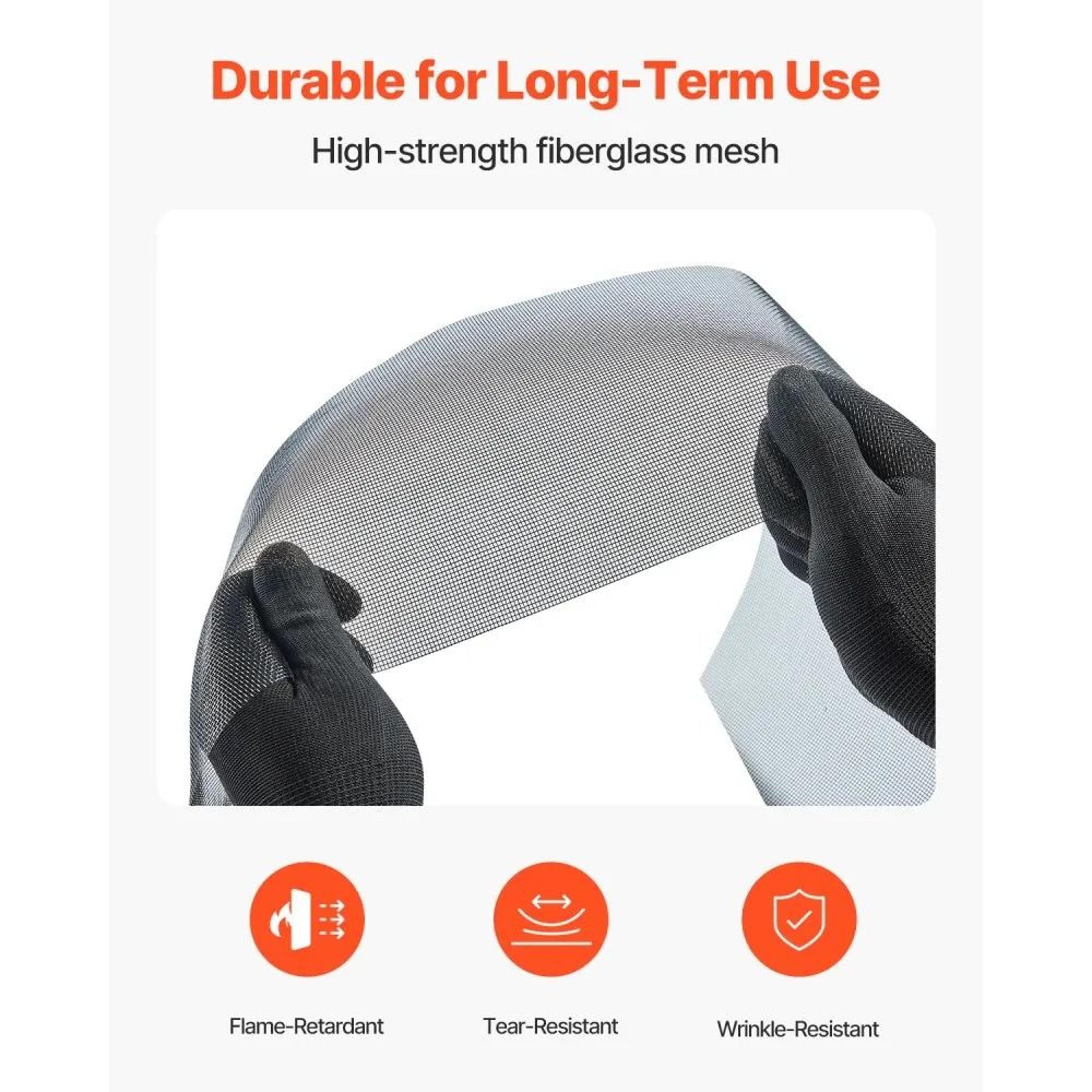 Fiberglass Window Screen Replacement Mesh Roll 100 Ft X 48 In Black 4