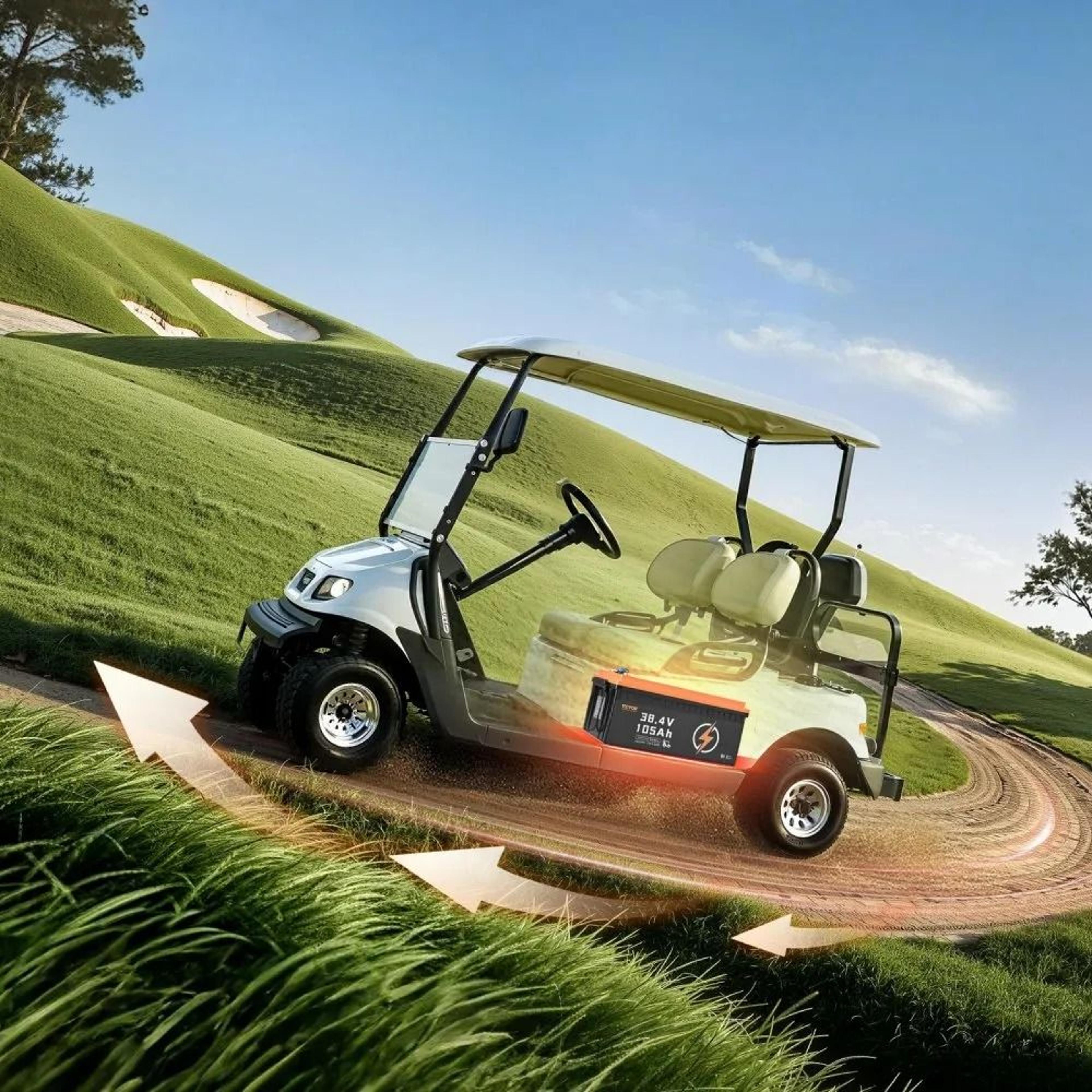 36V 105Ah LiFePO4 Golf Cart Lithium Battery With 200A BMS And Bluetooth LCD Monitor 6