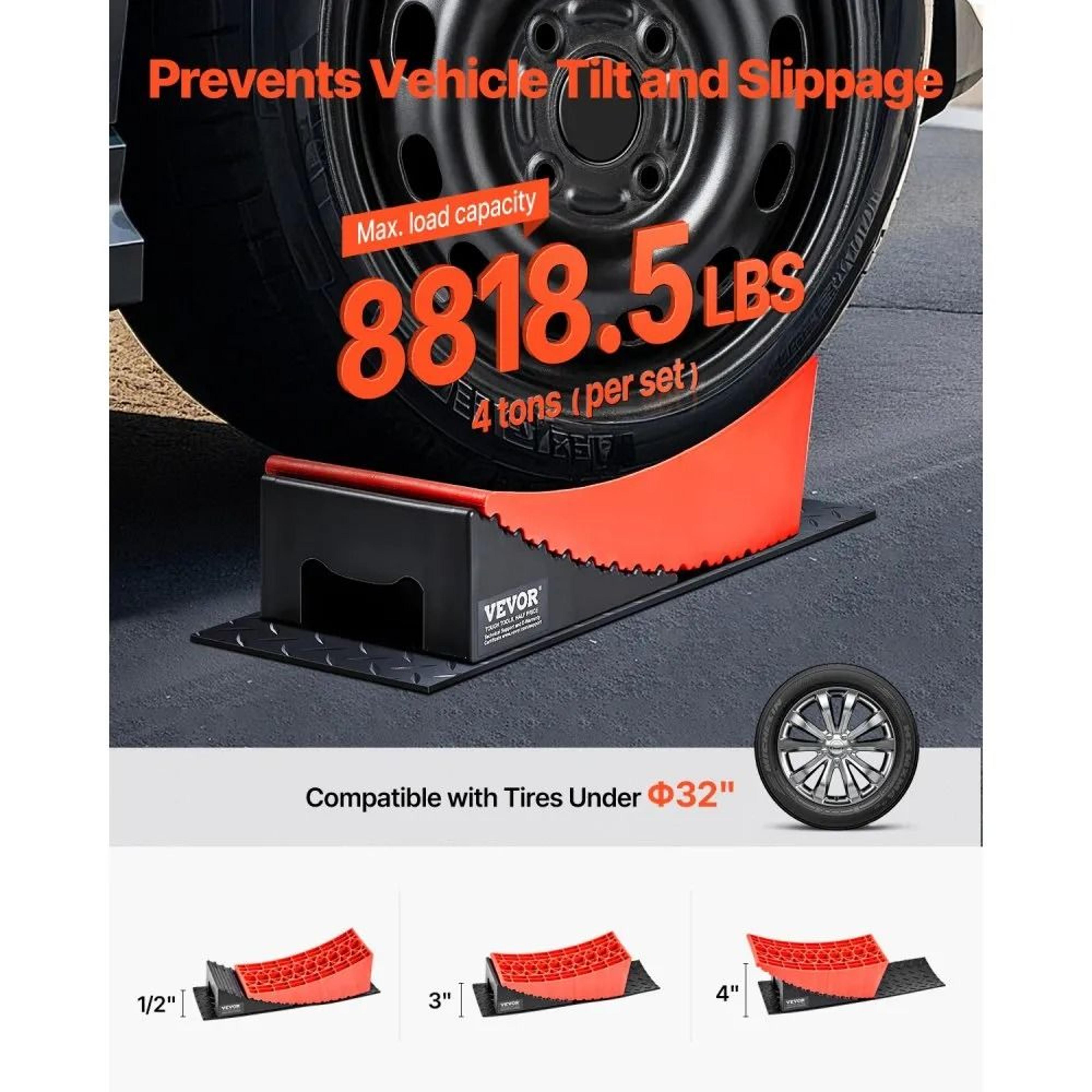 RV Camper Leveling Blocks 2Piece Heavy Duty Curved Leveler Kit With AntiSlip Mats 1