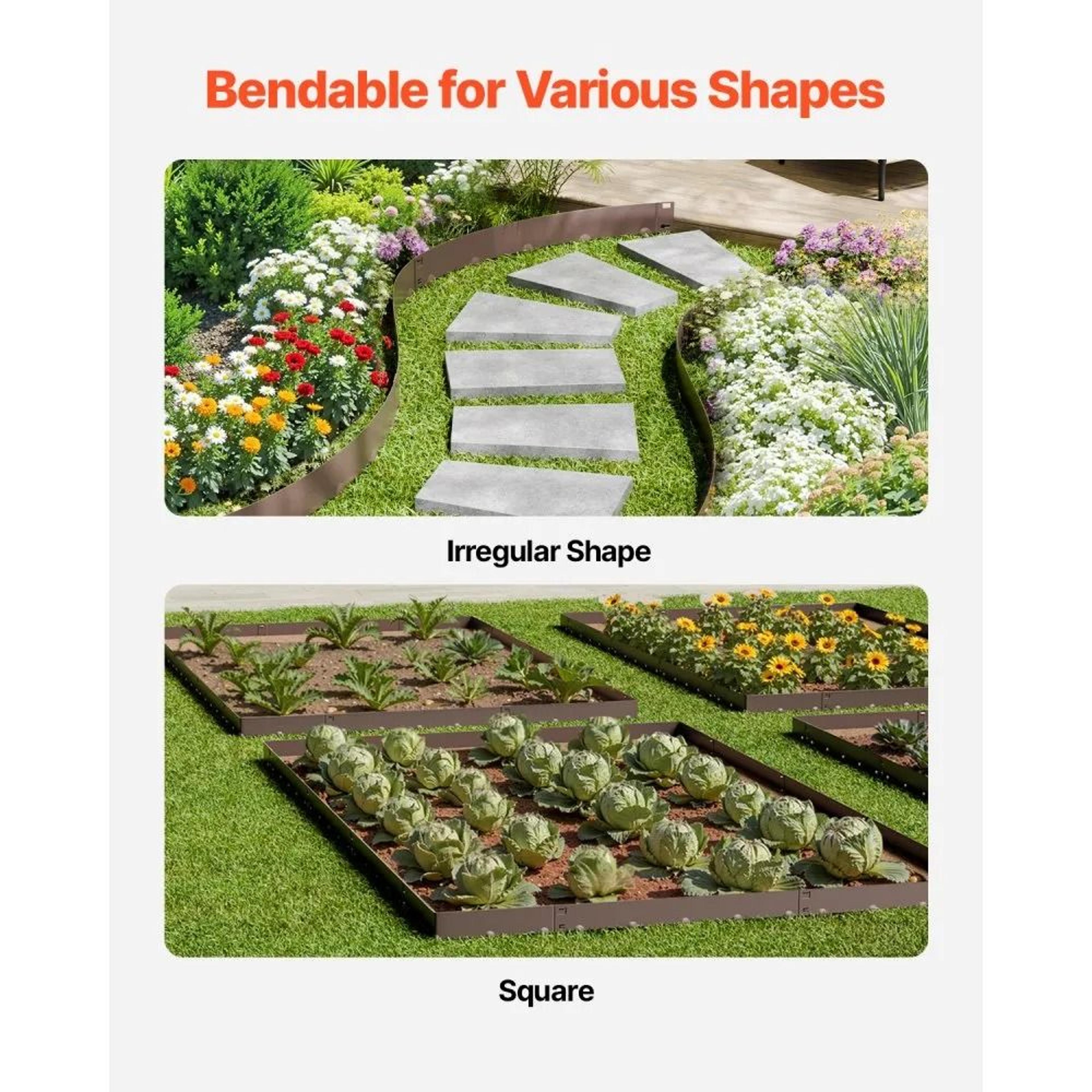 Metal Landscape Edging Bendable RustResistant Galvanized Steel Garden Border 3