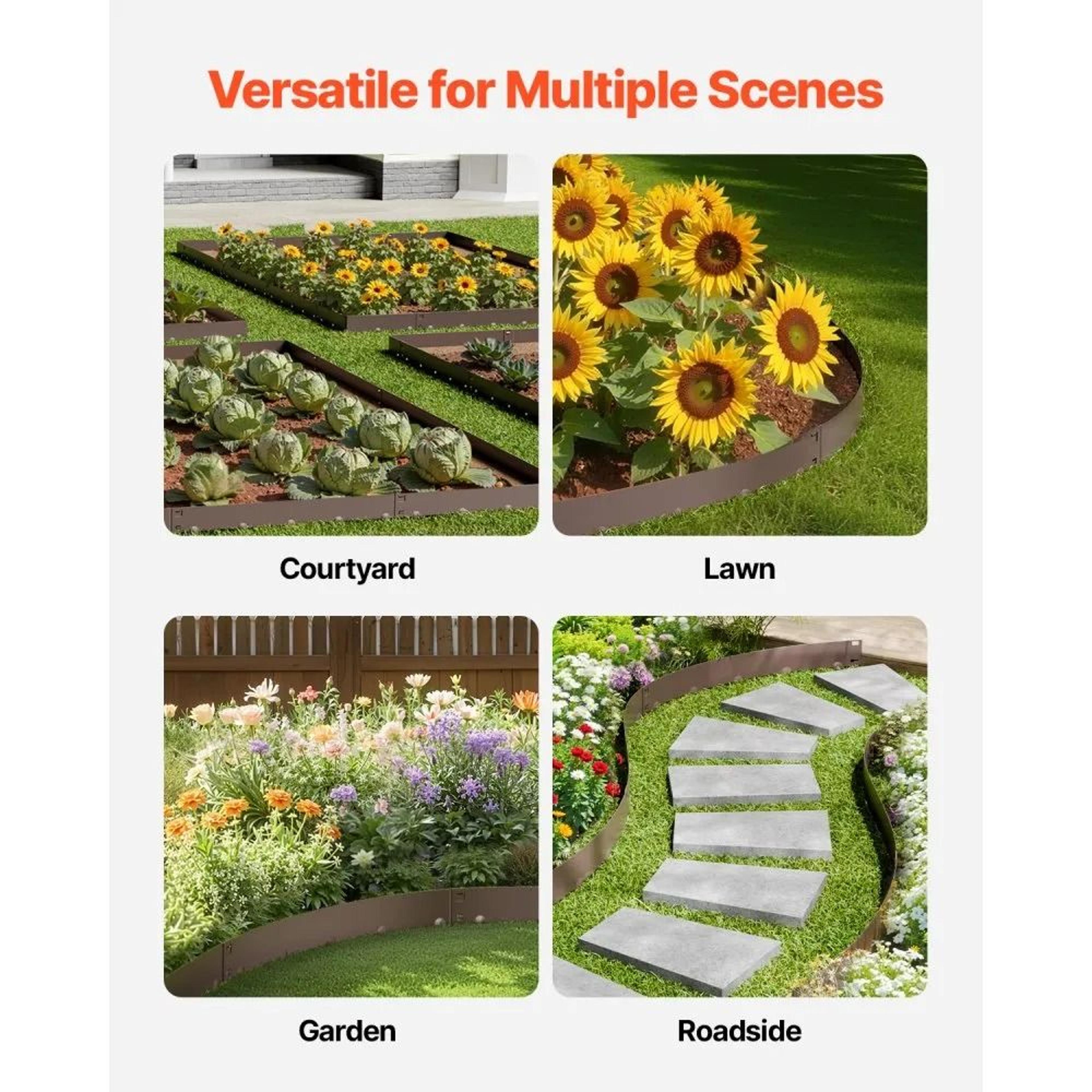 Metal Landscape Edging Bendable RustResistant Galvanized Steel Garden Border 6