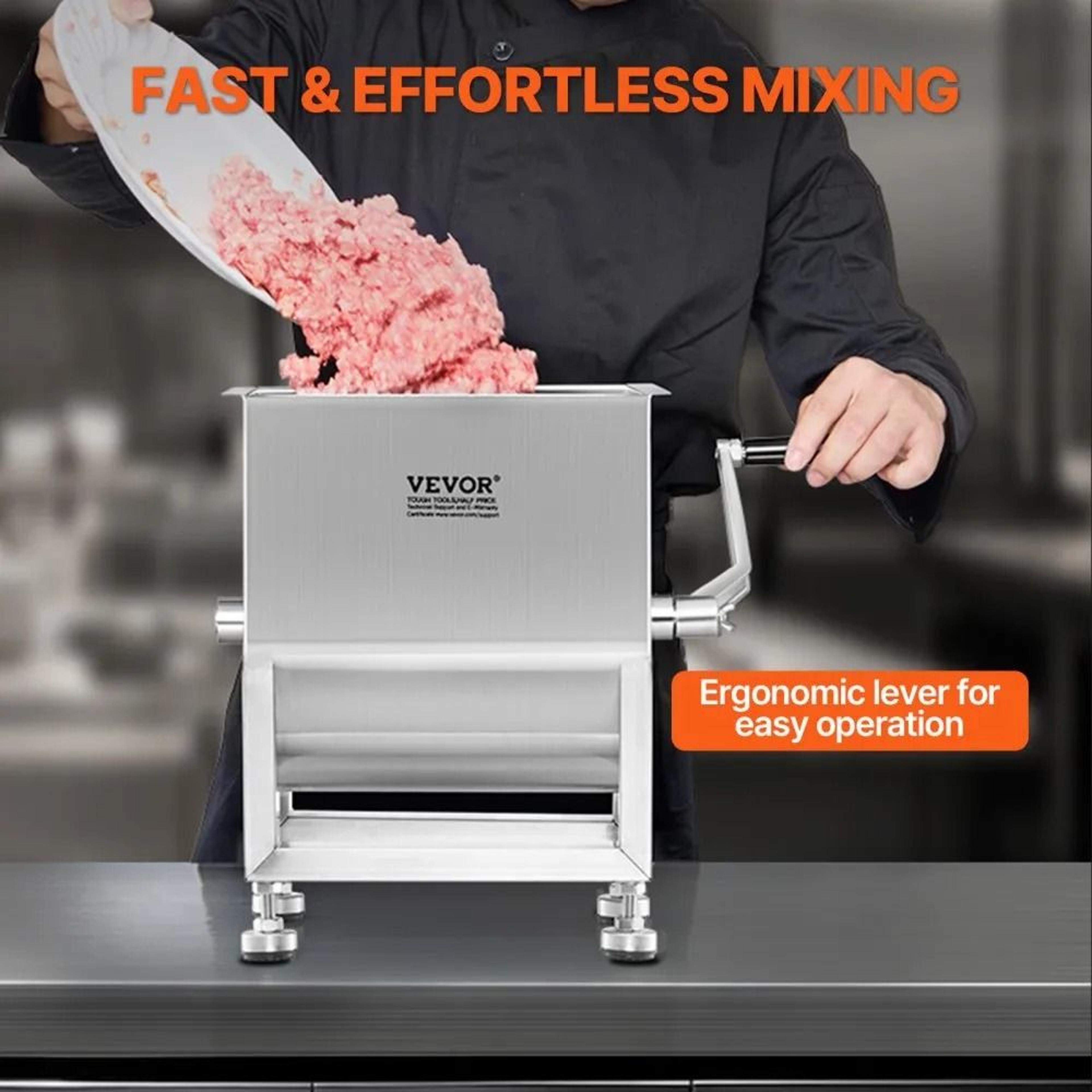 Manual Stainless Steel Meat Mixer With Hand Crank And 15 Lb Mixing Capacity 5