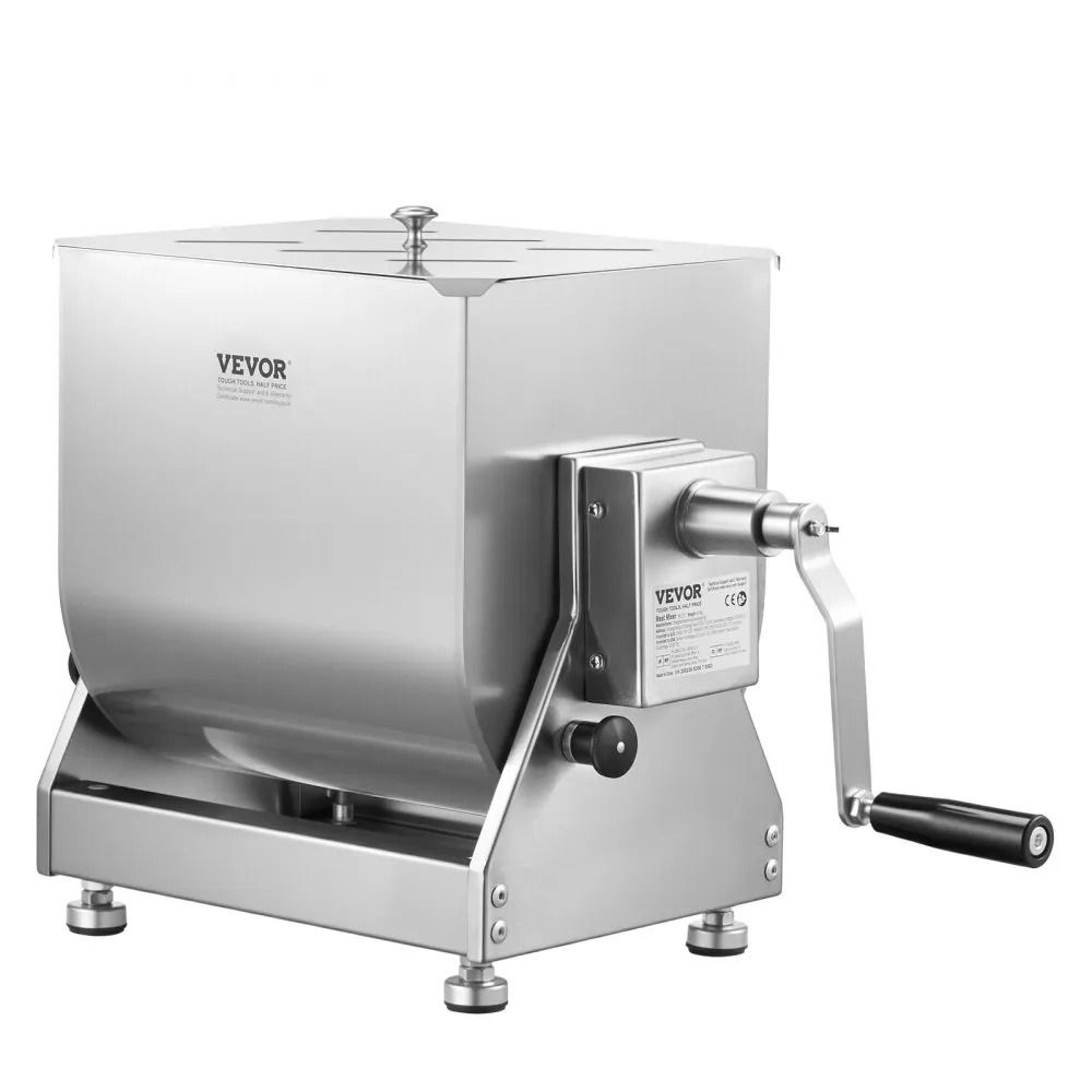 manual meat mixer with 40l stainless steel tilting tank and gearbox