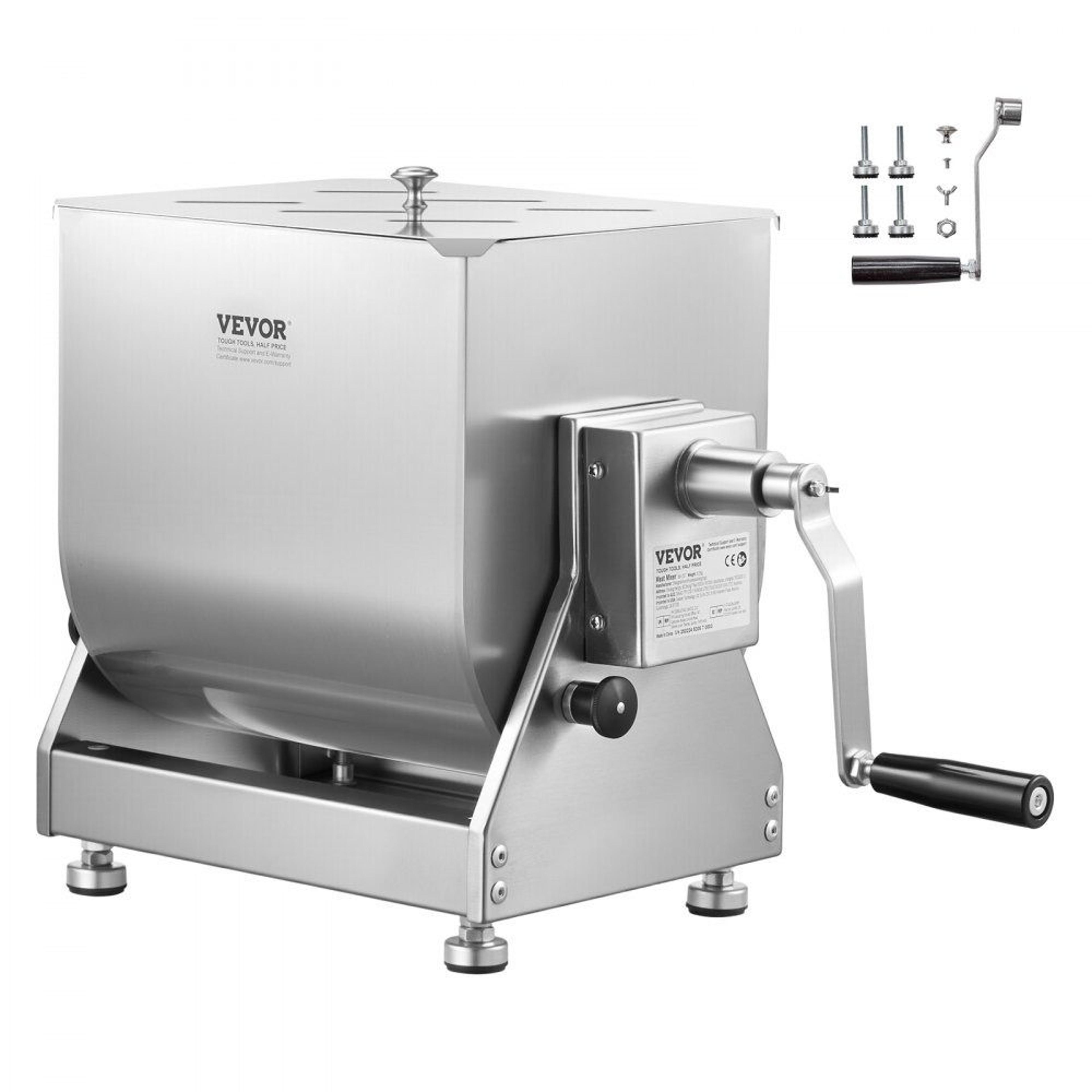 Manual Meat Mixer With 40L Stainless Steel Tilting Tank And Gearbox 7