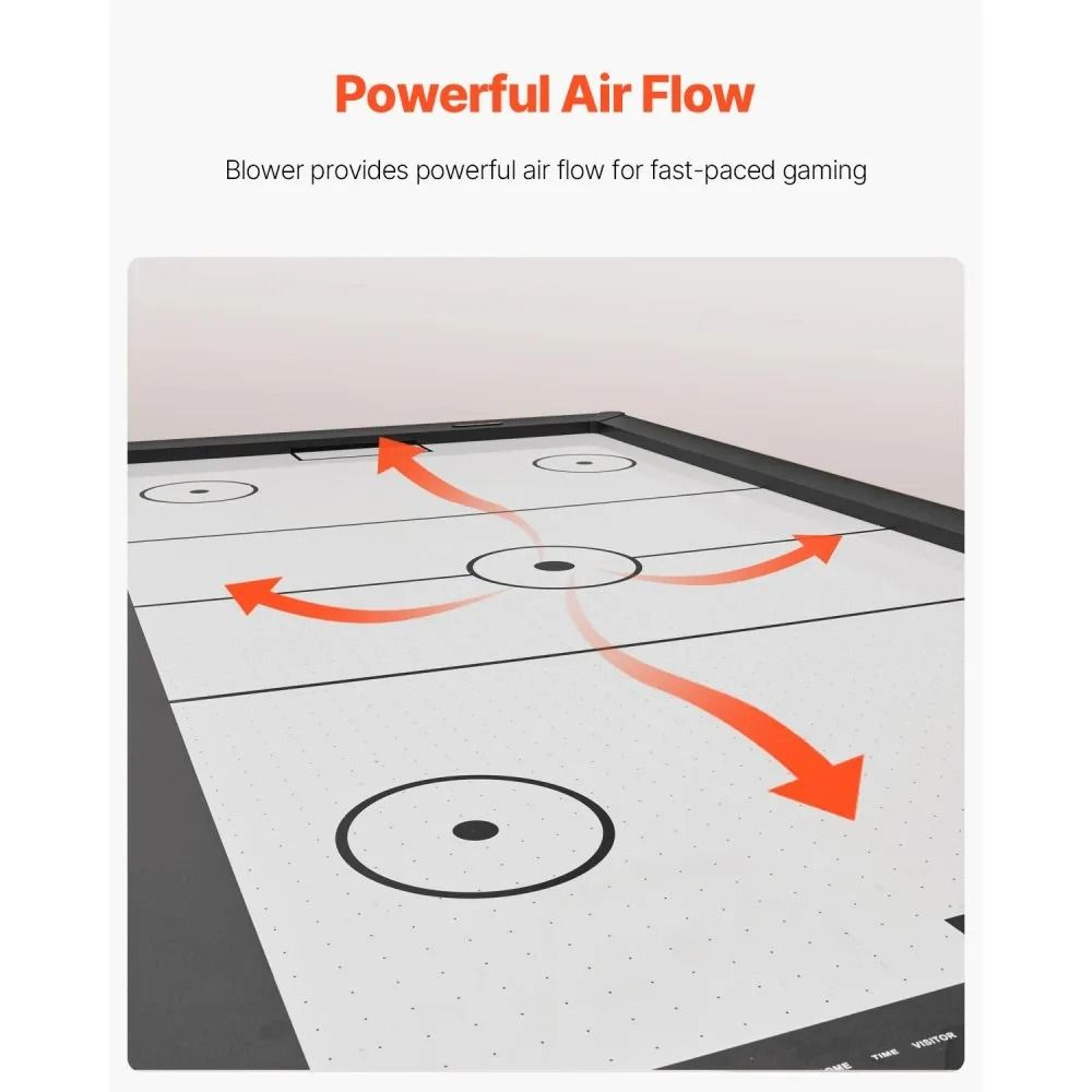 84Inch Air Hockey Table With Electronic Scorer And Rustic Wood Design 1